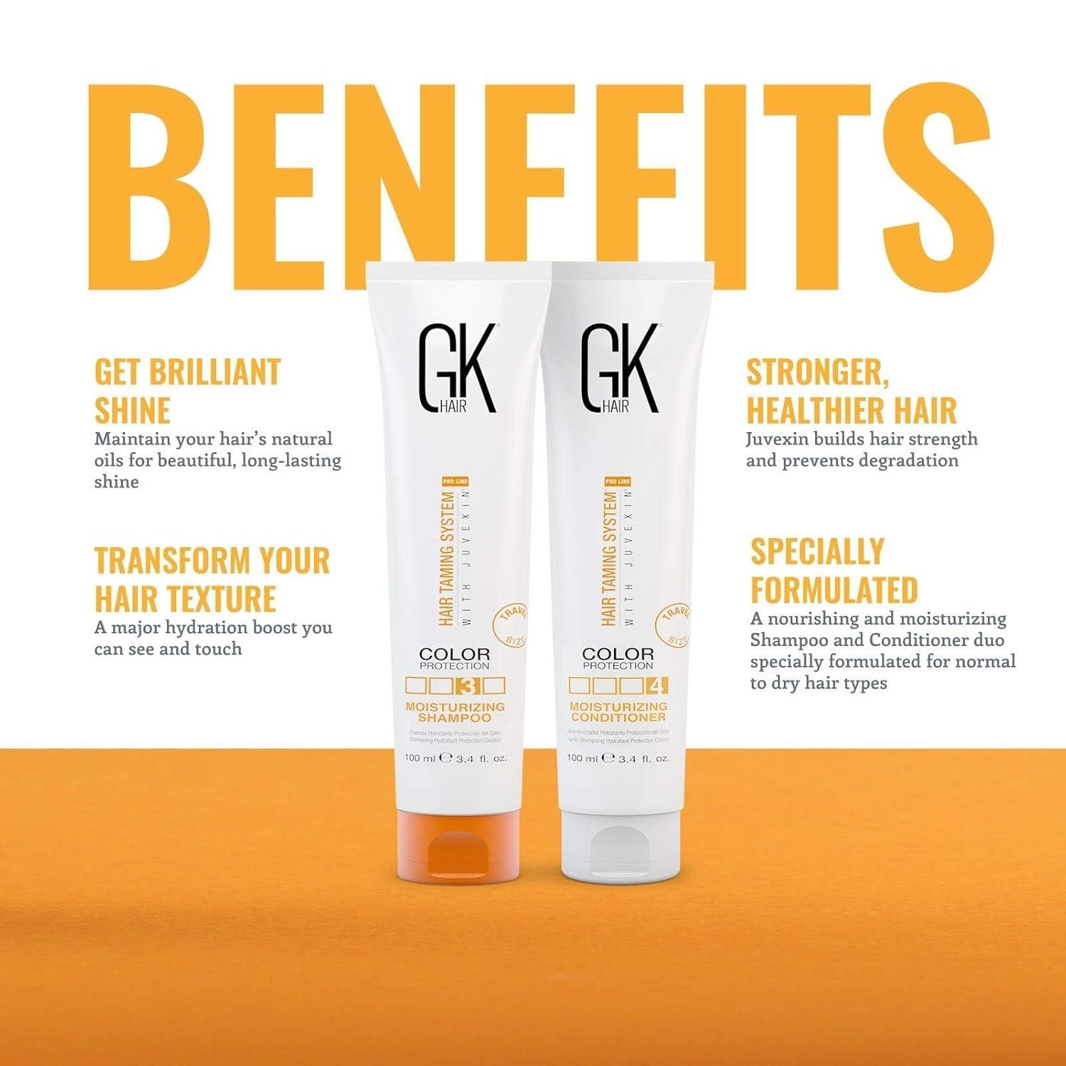 image:imageGK HAIR Global Keratin Moisturizing Shampoo and Conditioner Sets Moist 100ml Cashmere 50mlMoisturizing Duo 100ml with Cashmere 50ml