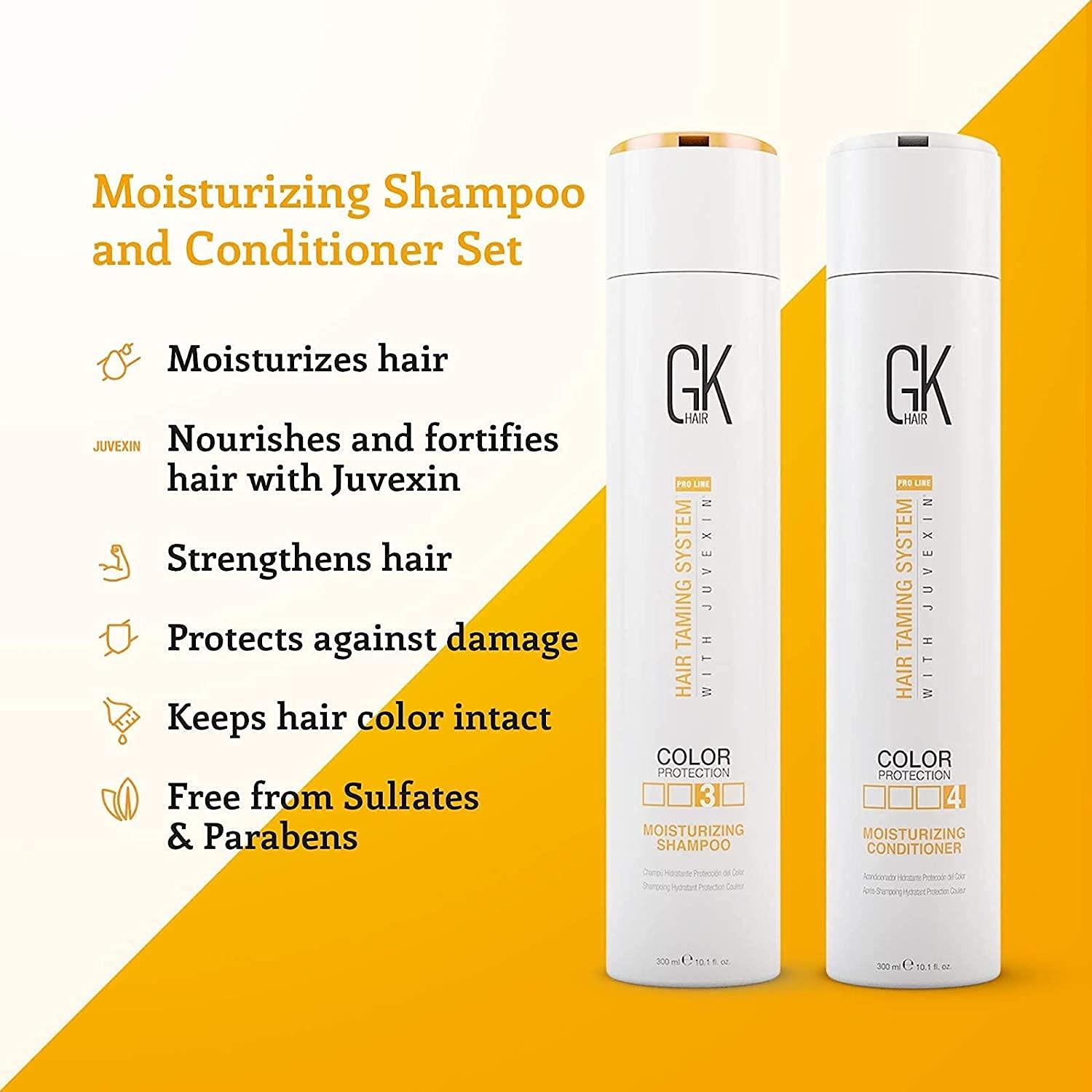 image:imageGK HAIR Global Keratin Moisturizing Shampoo and Conditioner Sets Moist 100ml Cashmere 50mlMoisturizing Duo 300ml with Cashmere 50ml