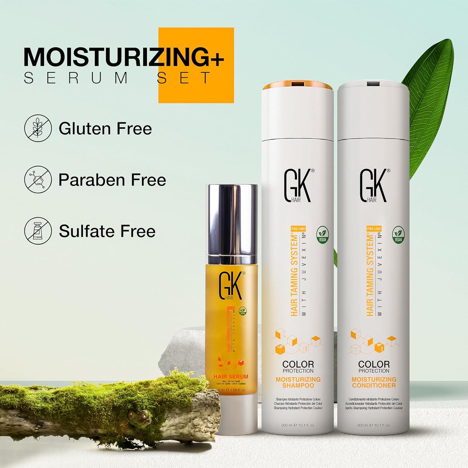image:imageGK HAIR Global Keratin Moisturizing Shampoo and Conditioner Sets Moist 100ml Cashmere 50mlMoisturizing Duo 300ml with Serum 50ml