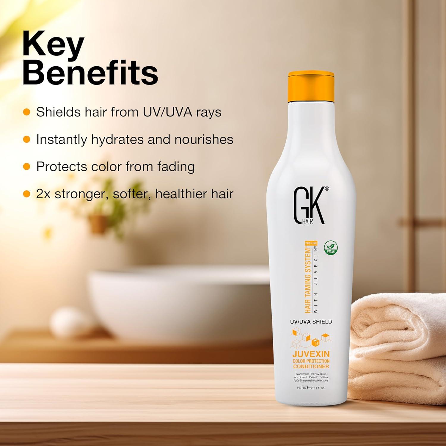 image:imageGK HAIR Shield Conditioner 811 Fl Oz UV Protection Conditioner for Color Treated Hair Moisturizing Conditioner for Dry Damaged Hair Hydrating Repair Conditioner with Aloe Vera amp Natural OilsConditioner 811 Fl Oz