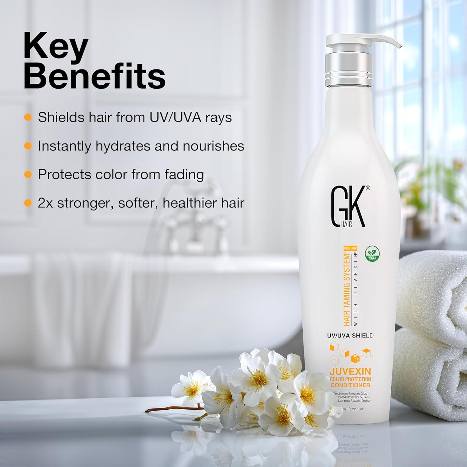 image:imageGK HAIR Shield Conditioner 811 Fl Oz UV Protection Conditioner for Color Treated Hair Moisturizing Conditioner for Dry Damaged Hair Hydrating Repair Conditioner with Aloe Vera amp Natural OilsConditioner 22 Fl Oz
