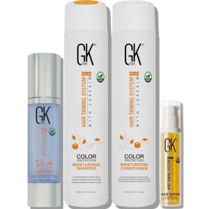GK HAIR Global Keratin Moisturizing Shampoo and Conditioner Sets (Moist 100ml Cashmere 50ml)(DUO+Serum+Cashmere)