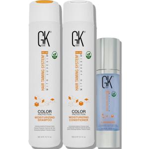 GK HAIR Global Keratin Moisturizing Shampoo and Conditioner Sets (Moist 100ml Cashmere 50ml)(Moisturizing Duo 300ml with Cashmere 50ml)