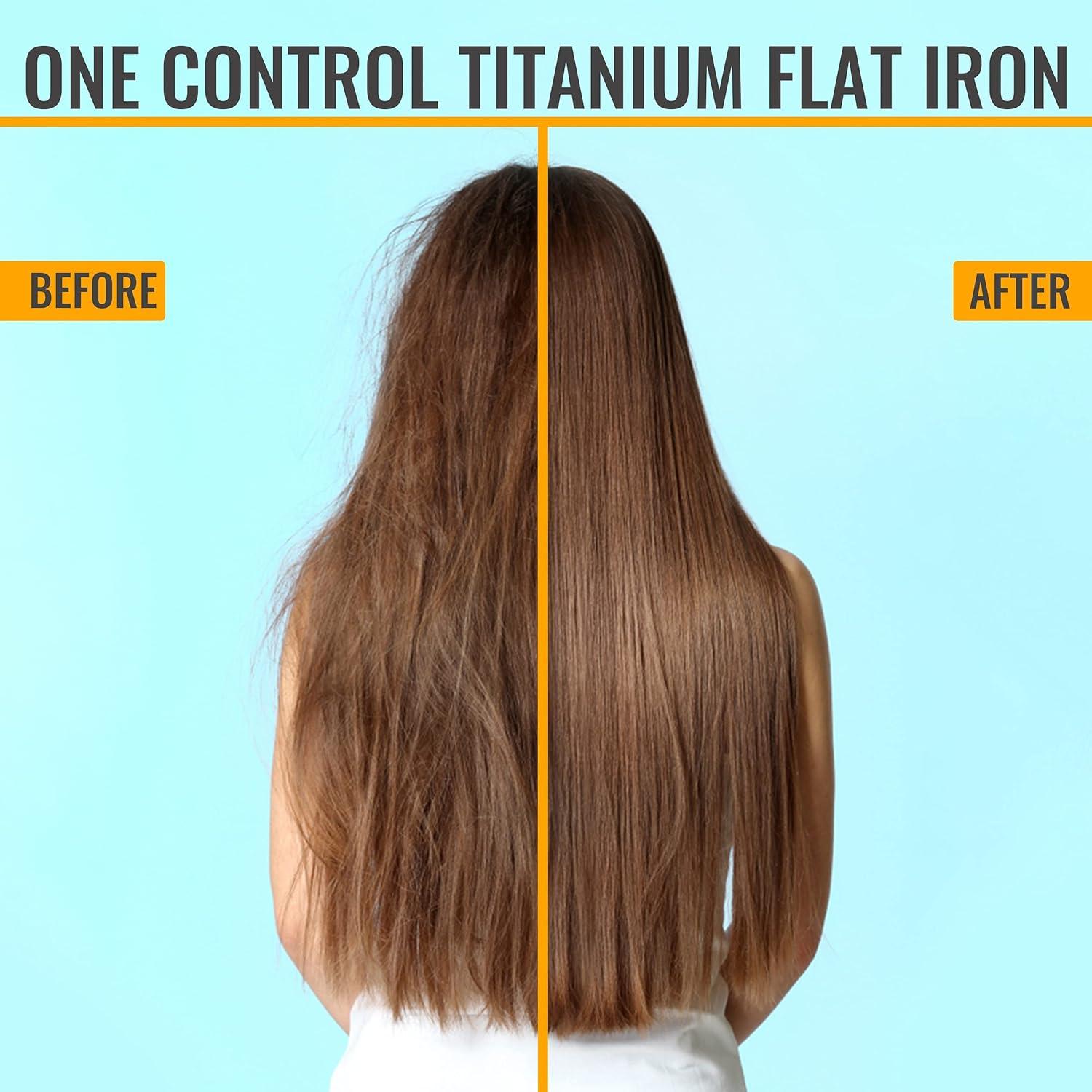 image:imageGK HAIR Global Keratin One Control Titanium Styling Flat Iron 15 inches Wide Plates Auto Shutoff Professional Straightener All Hair Types 150C232CEasy Control