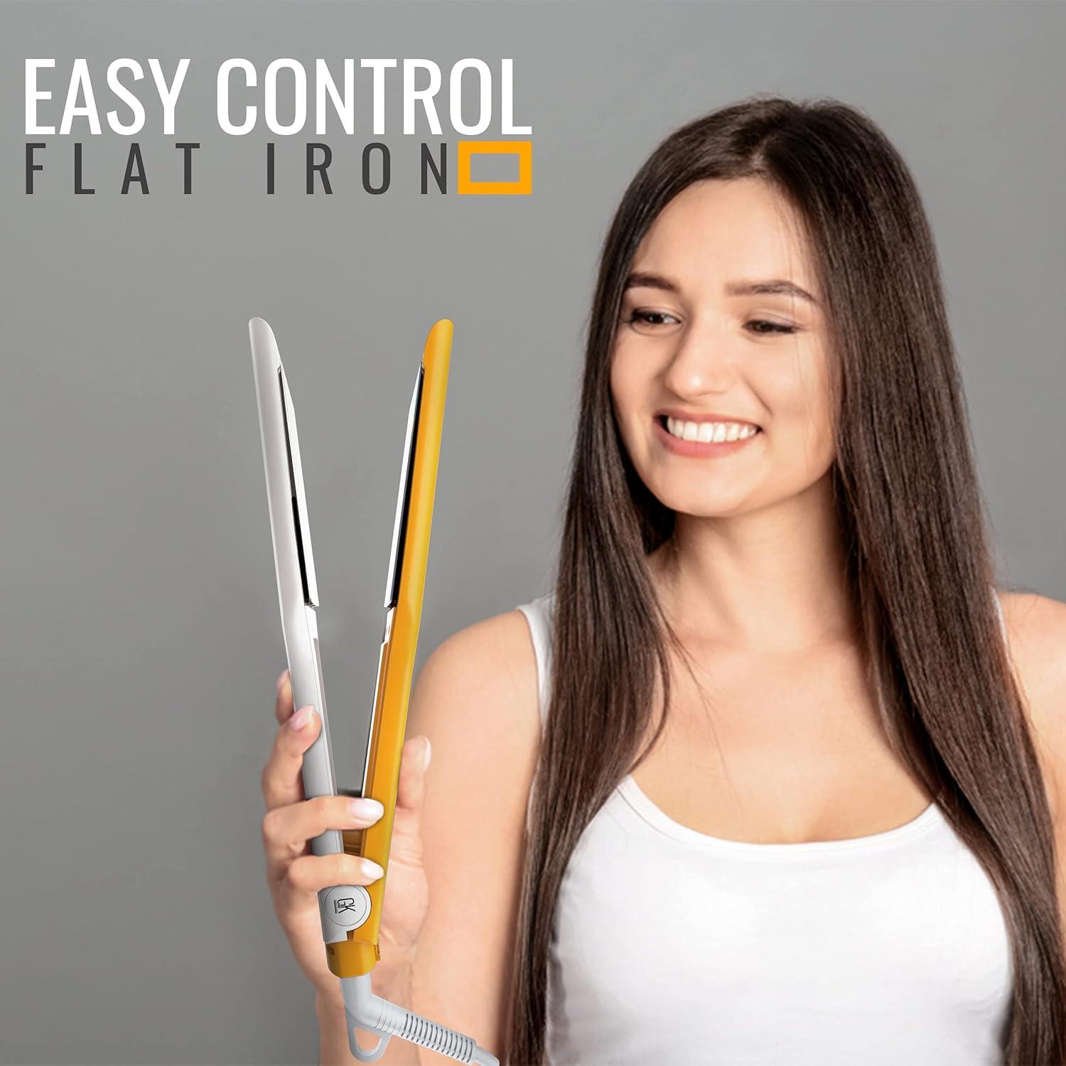 image:imageGK HAIR Global Keratin One Control Titanium Styling Flat Iron 15 inches Wide Plates Auto Shutoff Professional Straightener All Hair Types 150C232CEasy Control