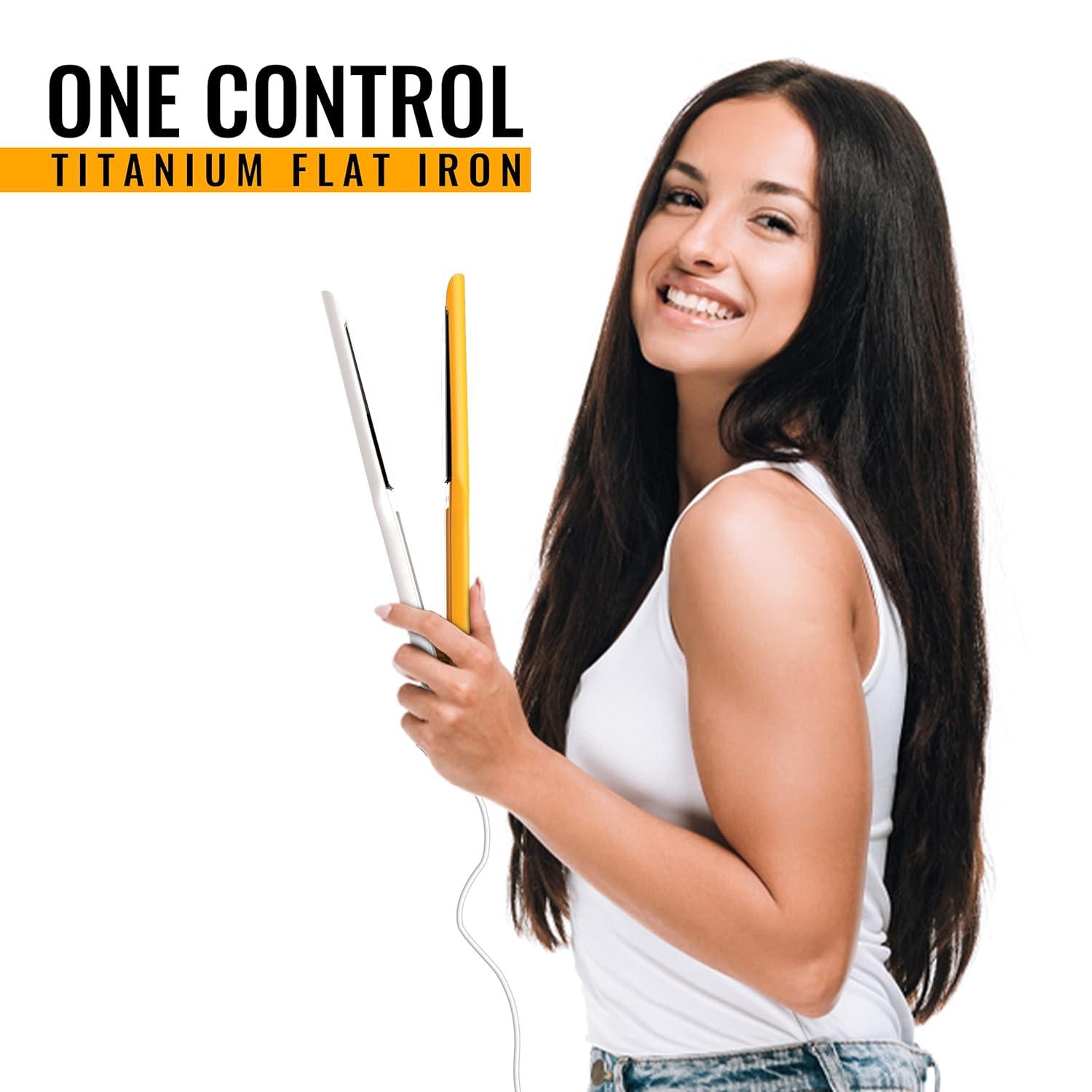 image:imageGK HAIR Global Keratin One Control Titanium Styling Flat Iron 15 inches Wide Plates Auto Shutoff Professional Straightener All Hair Types 150C232COne Control