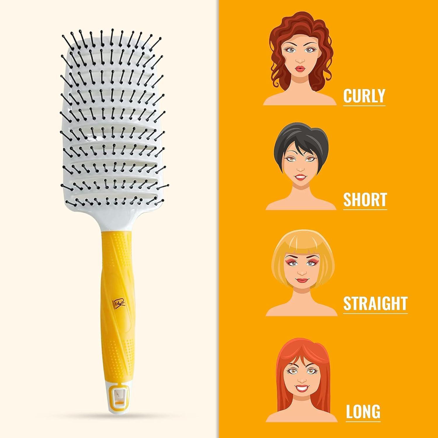 image:imageGK HAIR Global Keratin Professional Curved Vented Brush 3 Inch for Blow Drying Styling Detangling Vent Brush with Pin Bristles amp Non Slip Grip for Long Curly Tangled Straight amp Thick Hair UnisexVent Brush 3 Inch