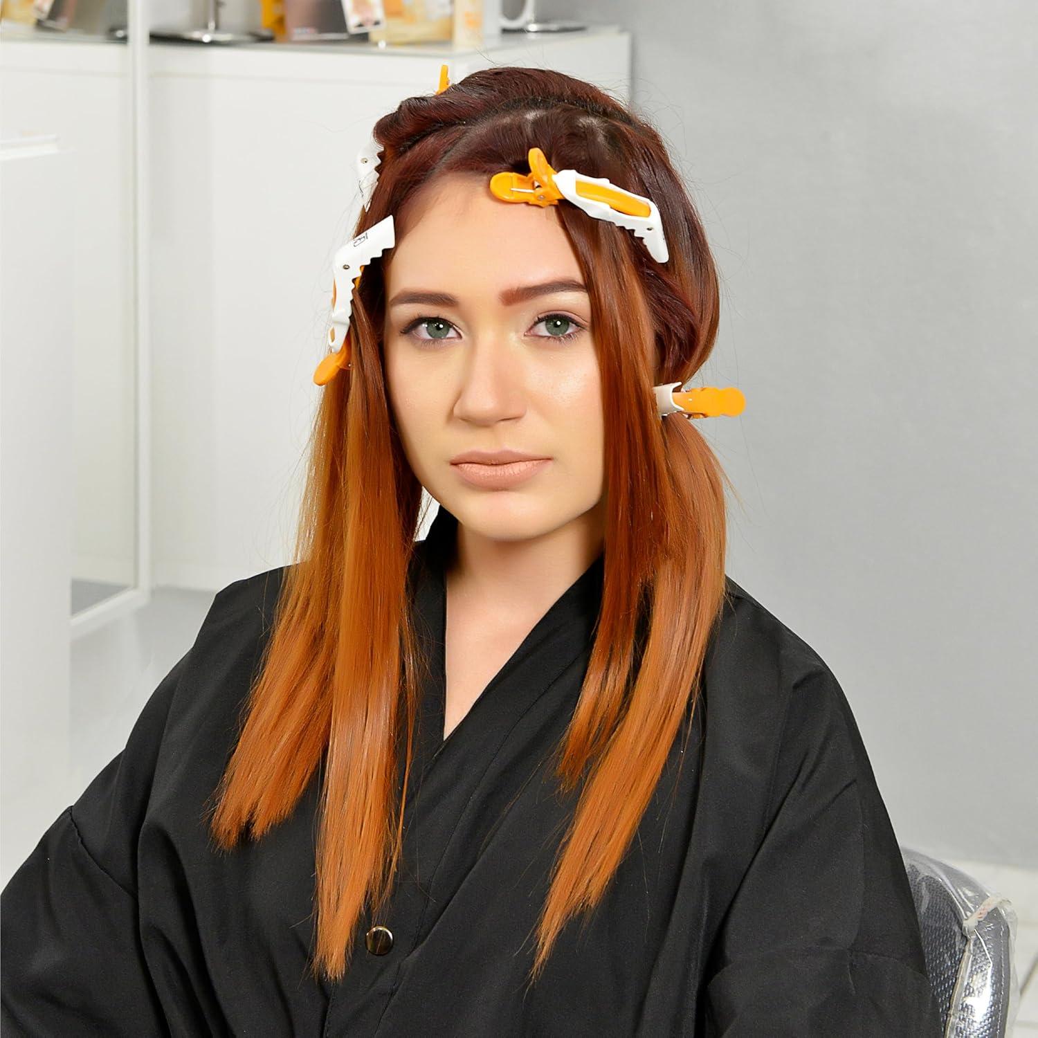 image:imageGK HAIR Global Keratin Shark Clips 6 pack for Hairs Sectioning clips for curling hair Styling Cutting and Coloring Professional Grip for Thick Curly or Volume Hair