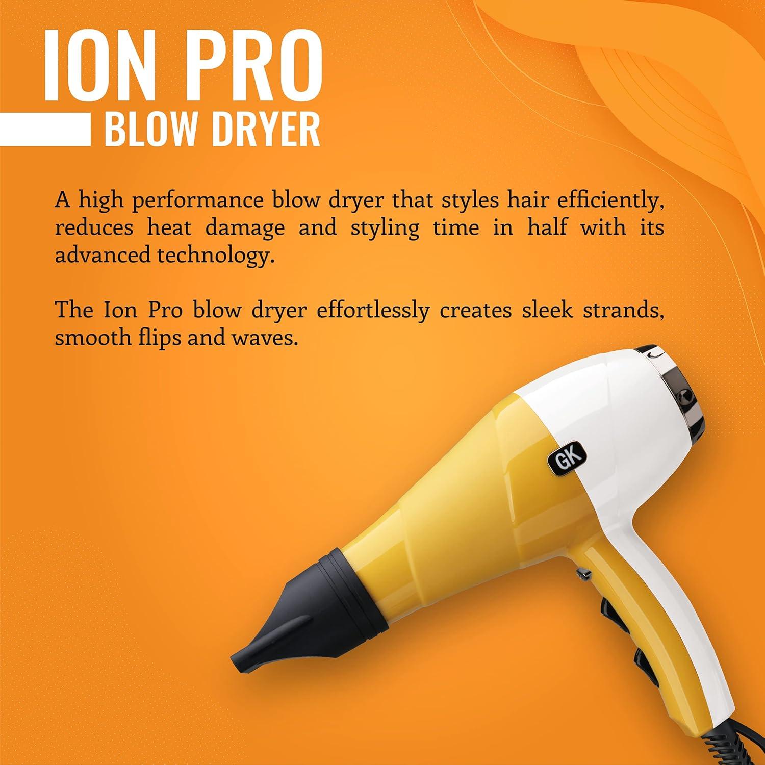 image:imageGKhair Ion Pro Blow Dryer Professional Salon Grade 2 Speed amp 3 Heat Settings Cool Shot Function Blowdry Hairdryer for All Hair Types US Plug 1875W