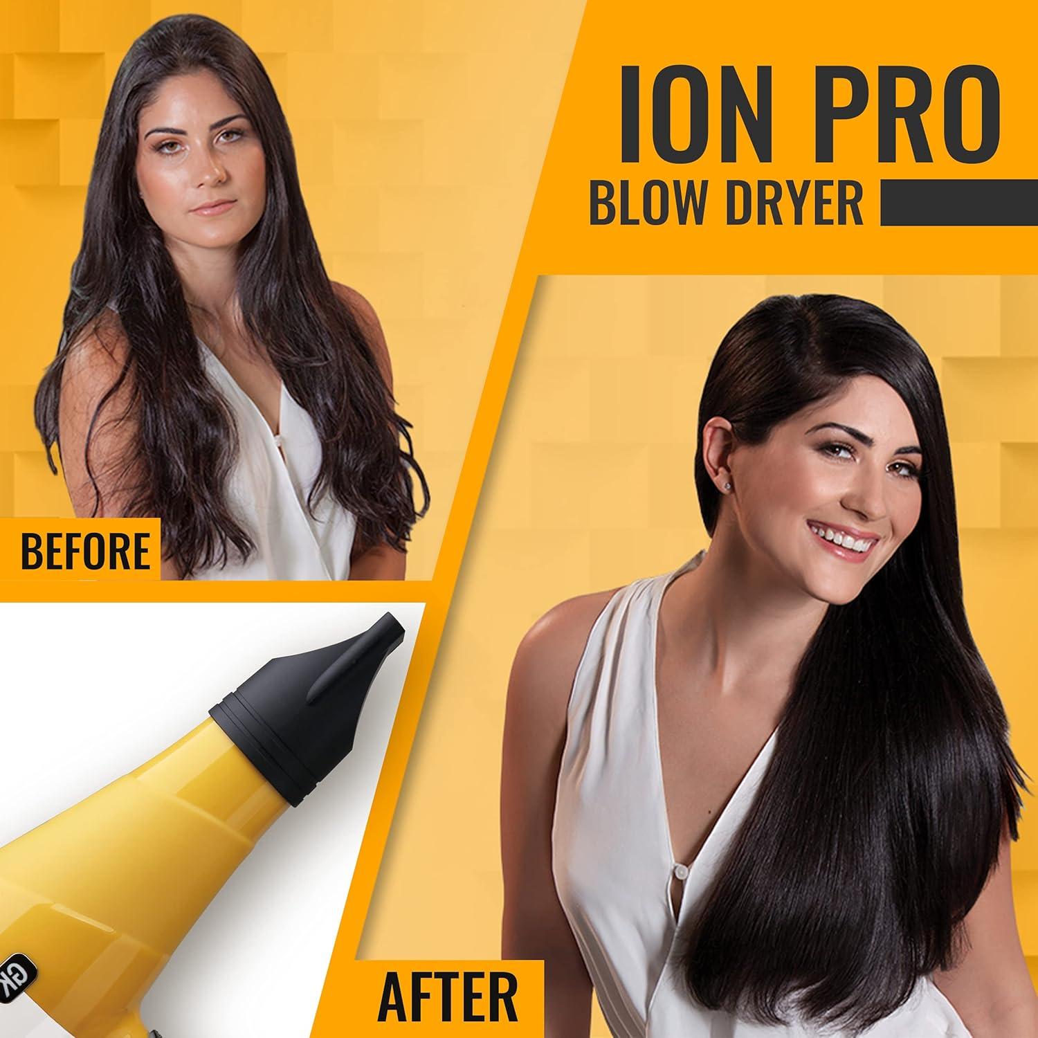 image:imageGKhair Ion Pro Blow Dryer Professional Salon Grade 2 Speed amp 3 Heat Settings Cool Shot Function Blowdry Hairdryer for All Hair Types US Plug 1875W