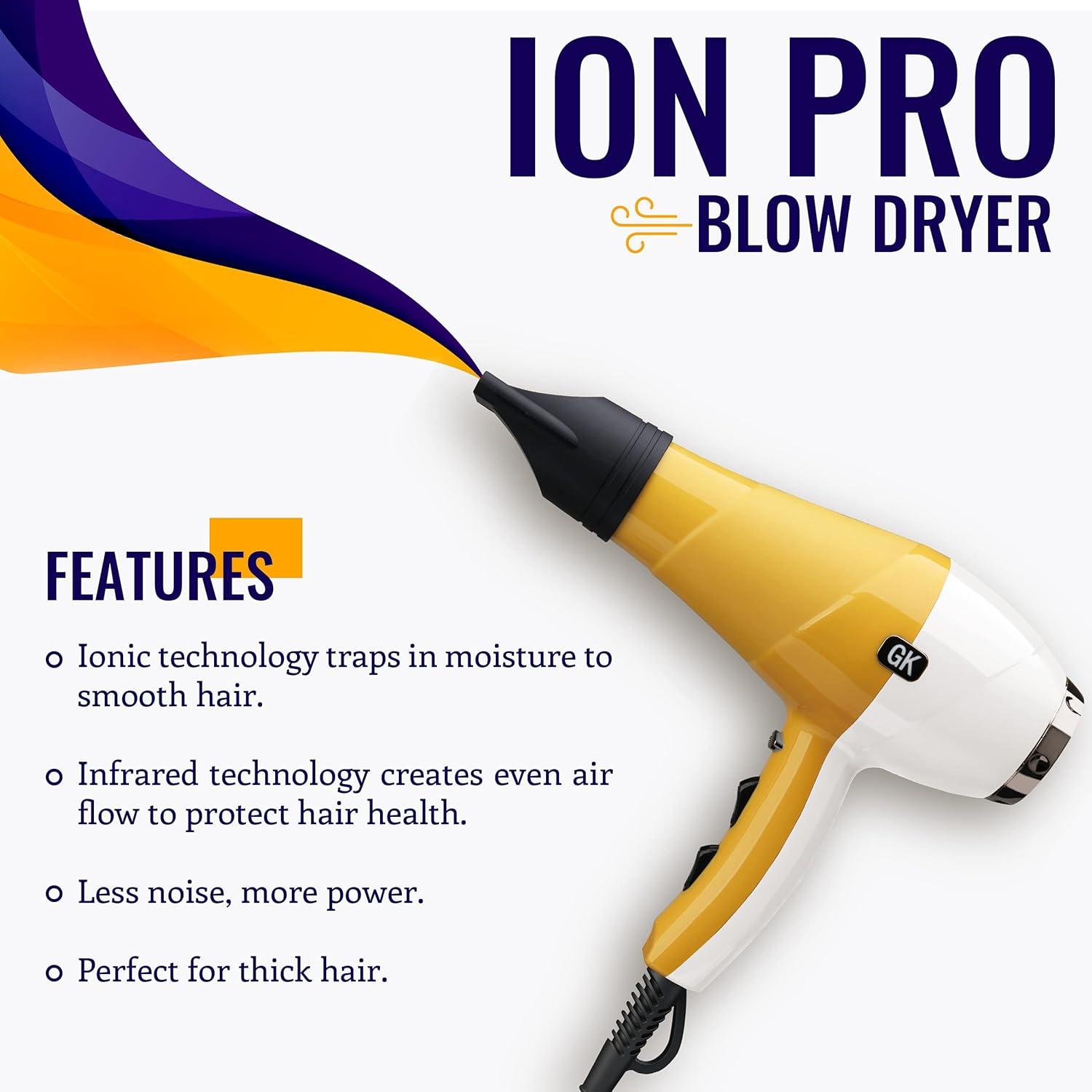 image:imageGKhair Ion Pro Blow Dryer Professional Salon Grade 2 Speed amp 3 Heat Settings Cool Shot Function Blowdry Hairdryer for All Hair Types US Plug 1875W