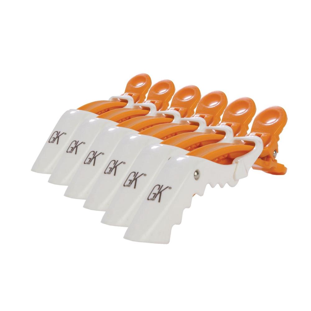 image:imageGK HAIR Global Keratin Shark Clips 6 pack for Hairs Sectioning clips for curling hair Styling Cutting and Coloring Professional Grip for Thick Curly or Volume Hair