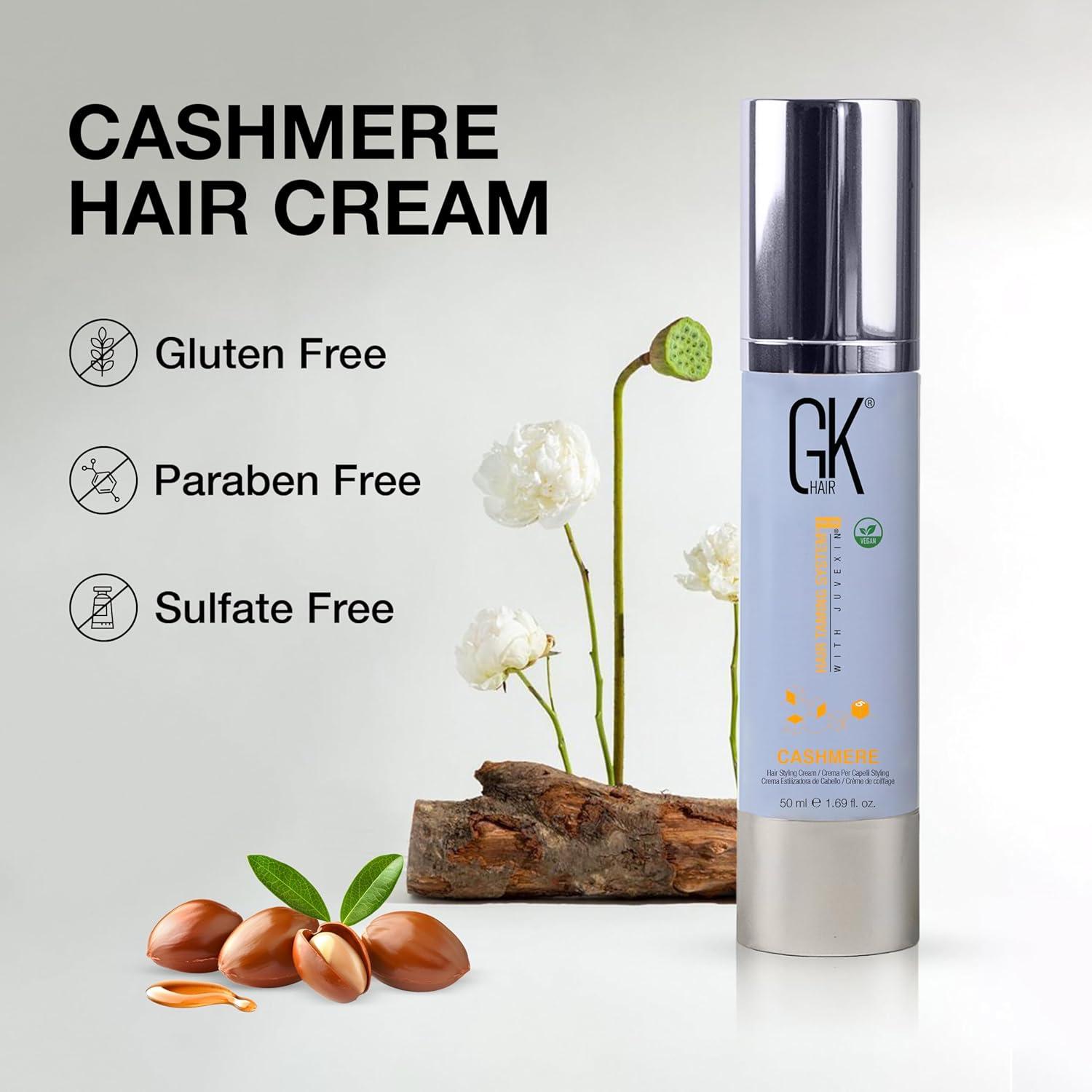 image:imageGK HAIR Global Keratin Leave in Cashmere Hair Smoothing and Styling Cream 169 Fl Oz50ml Argan Oil for AntiFrizz Sleek Shine and Hydrates Dry Damaged and Unmanageable Hair RepairCashmere Cream