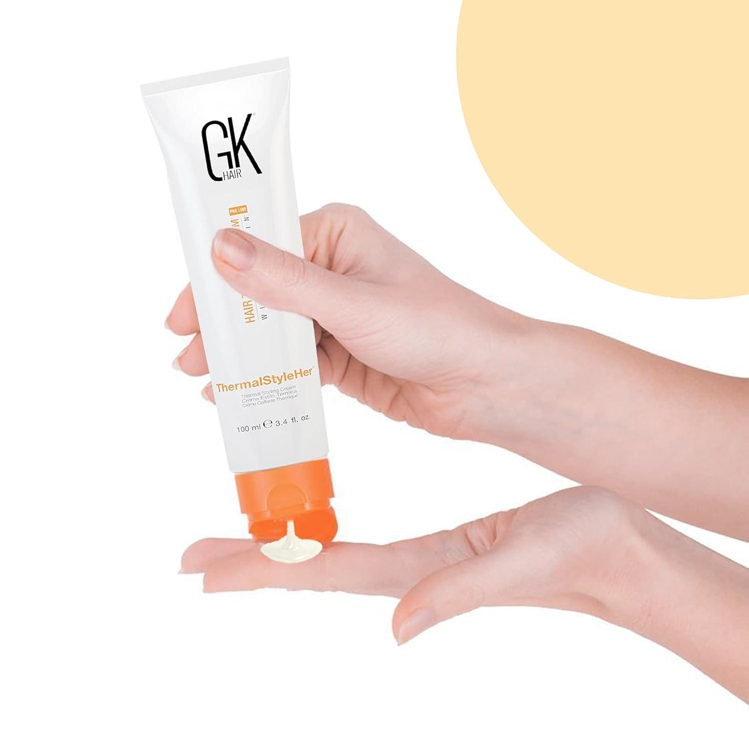 image:imageGK HAIR Global Keratin Leave in Conditioner Cream 130ml For Detangling Smoothing Strengthening Moisturizing amp Frizz ControlThermalStyleHer 100ml34oz