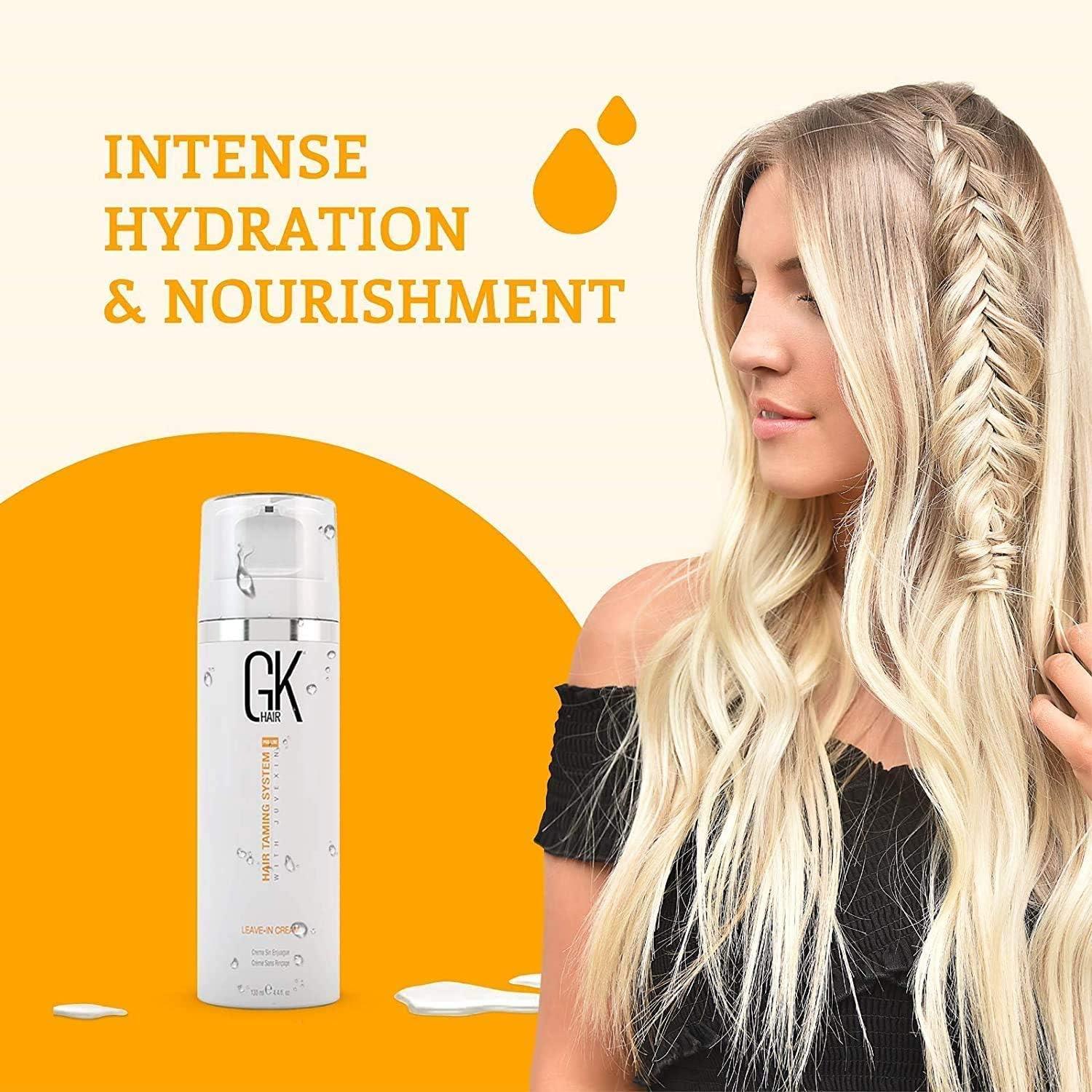 image:imageGK HAIR Global Keratin Leave in Conditioner Cream 130ml For Detangling Smoothing Strengthening Moisturizing amp Frizz ControlThermalStyleHer 100ml34oz