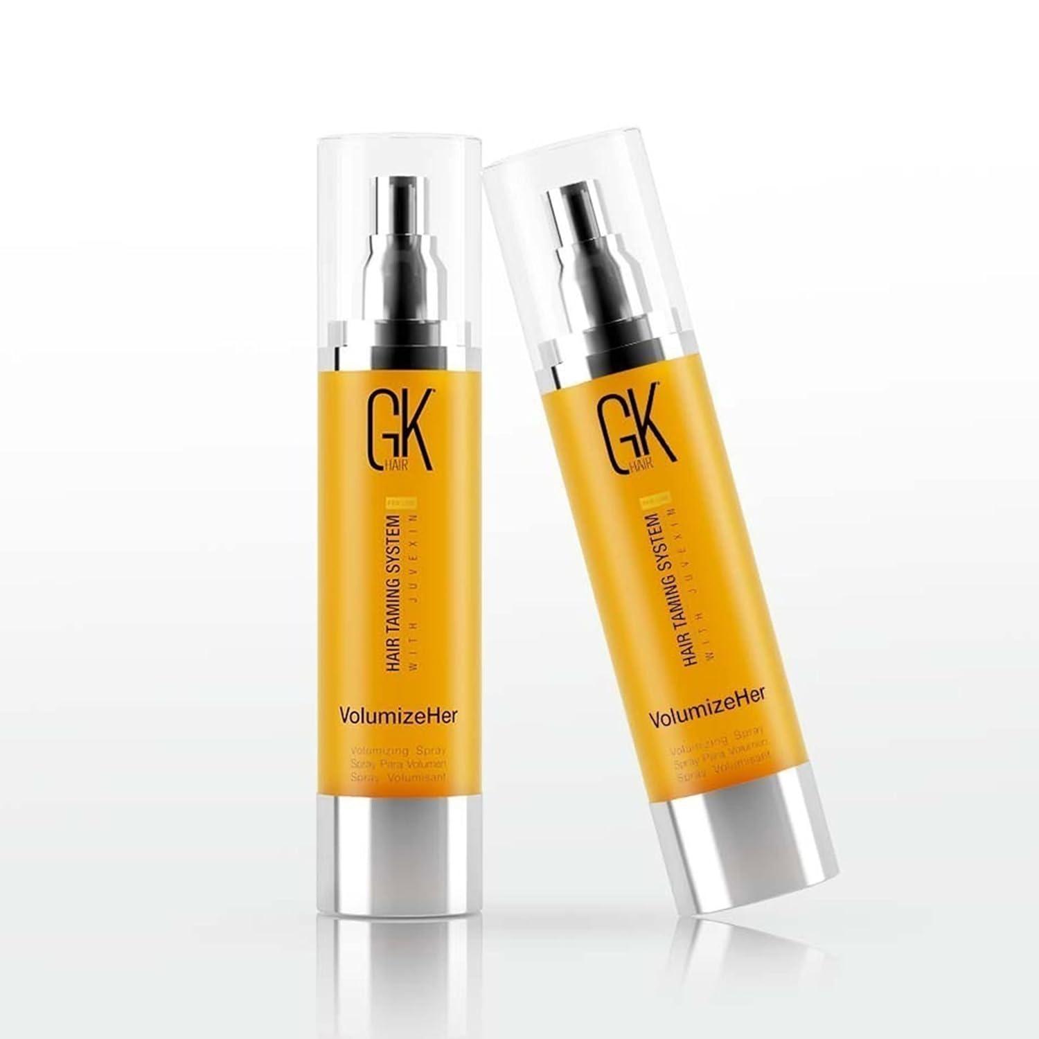image:imageGK HAIR Global Keratin VolumizeHer 34 Fl Oz100ml Hair Spray AntiFrizz Hair Straightener Heat Protectant Spray For Volume Texture amp Hold ParabenFree34 Fl Oz