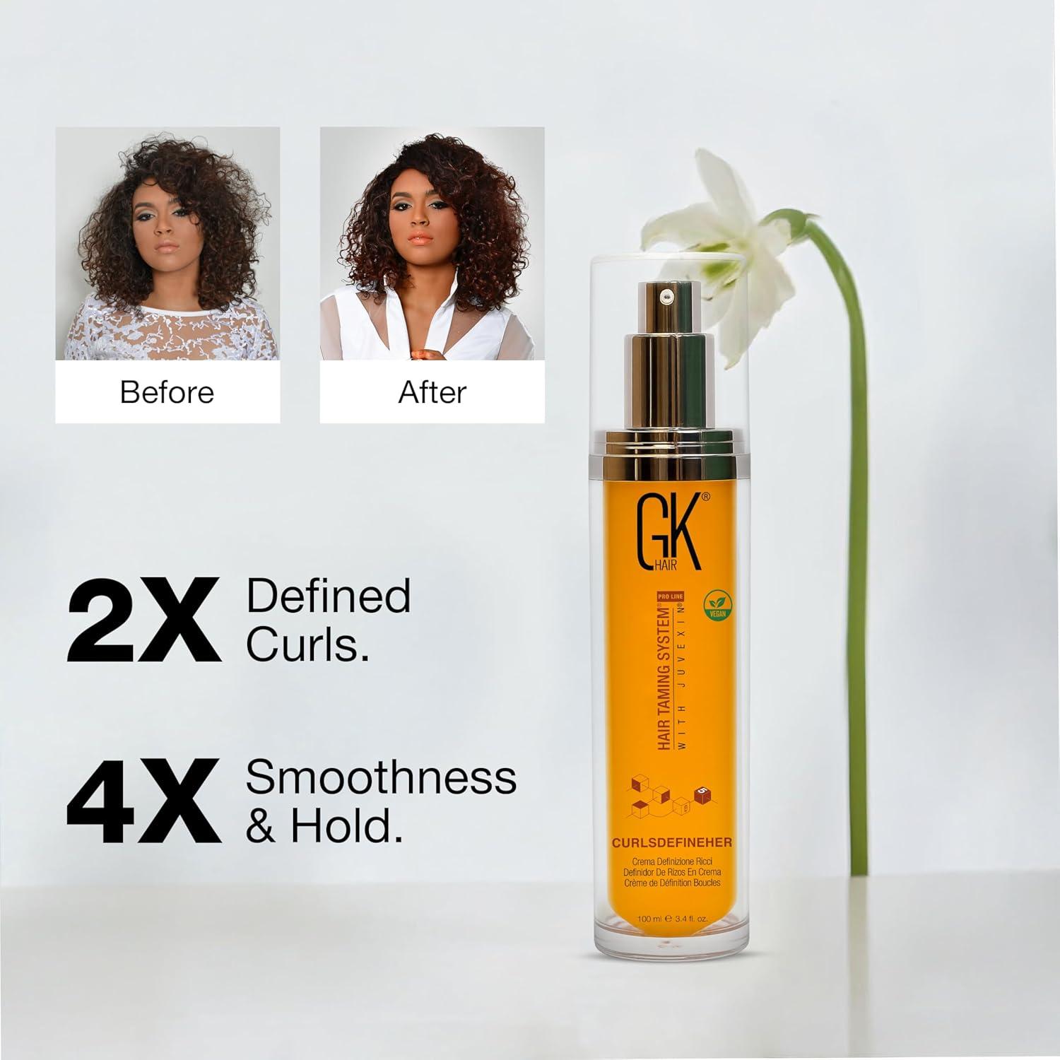 image:imageGK HAIR Global Keratin VolumizeHer 34 Fl Oz100ml Hair Spray AntiFrizz Hair Straightener Heat Protectant Spray For Volume Texture amp Hold ParabenFreeCurlsDefineHer 34FlOz