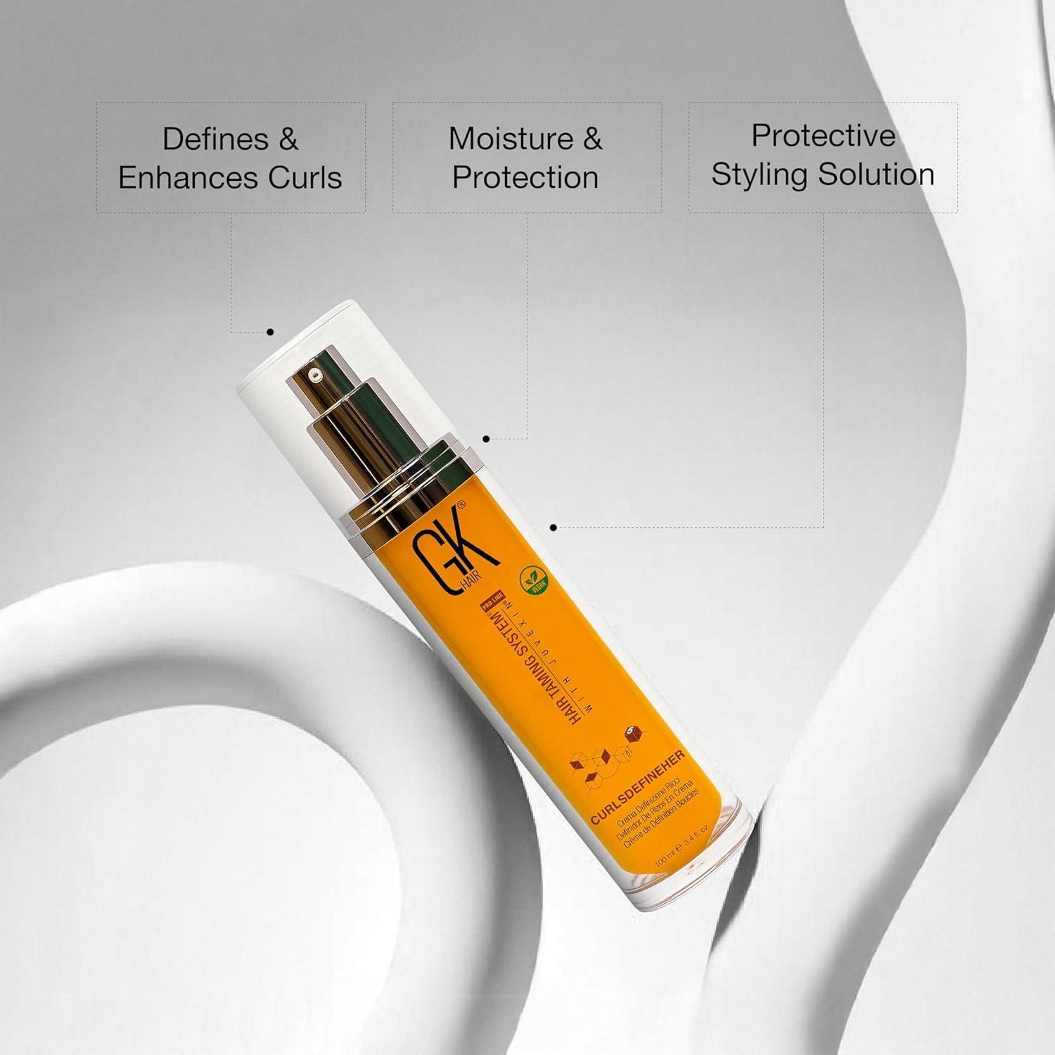 image:imageGK HAIR Global Keratin VolumizeHer 34 Fl Oz100ml Hair Spray AntiFrizz Hair Straightener Heat Protectant Spray For Volume Texture amp Hold ParabenFreeCurlsDefineHer 34FlOz