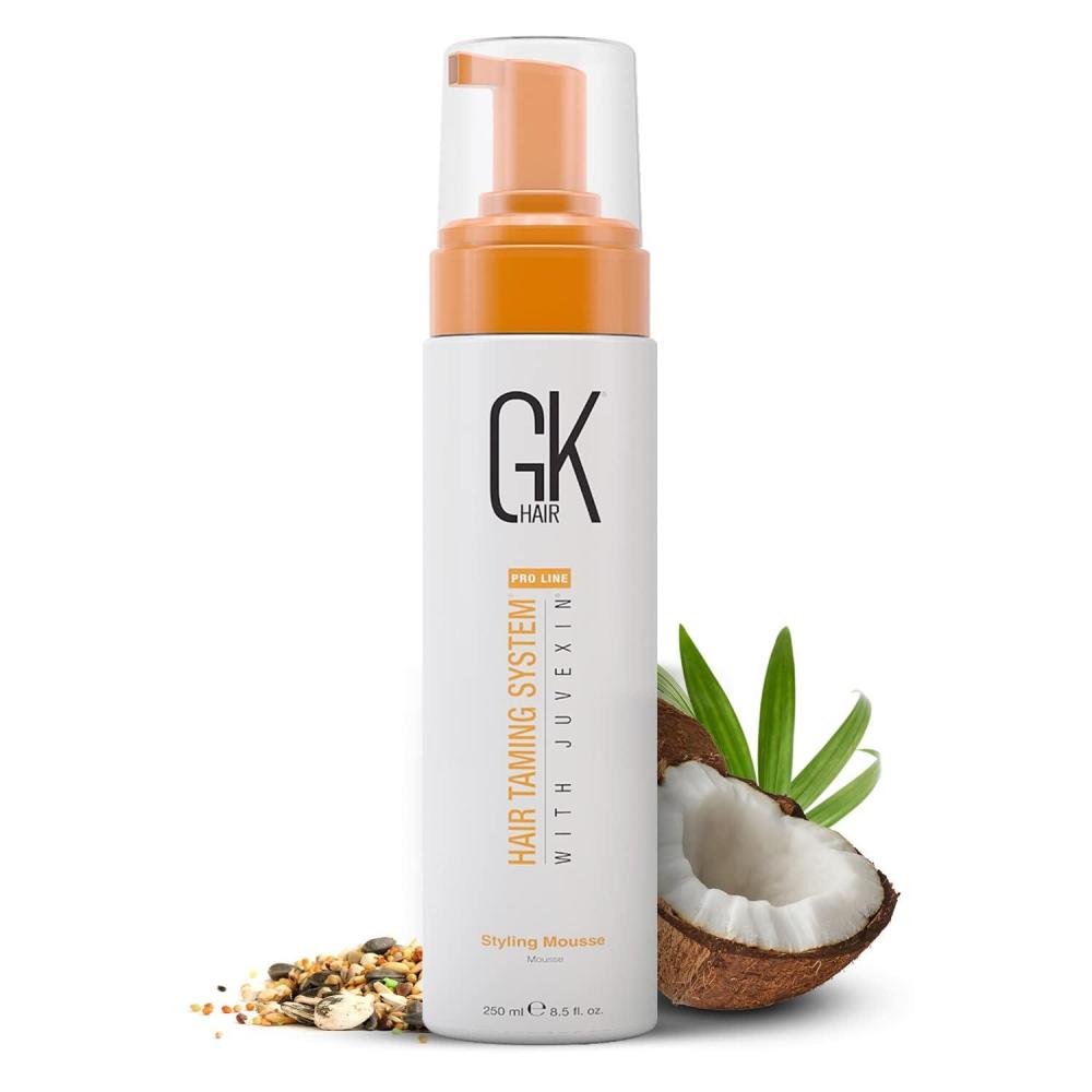 image:imageGK HAIR Global Keratin Volumizing Hair Styling Mousse 85 Fl Oz250ml Enhances Curls Added Volume with Medium Hold amp Boost Shine Moisturizing Blow Dry Frizz Control Foam for All Hair Types Unisex