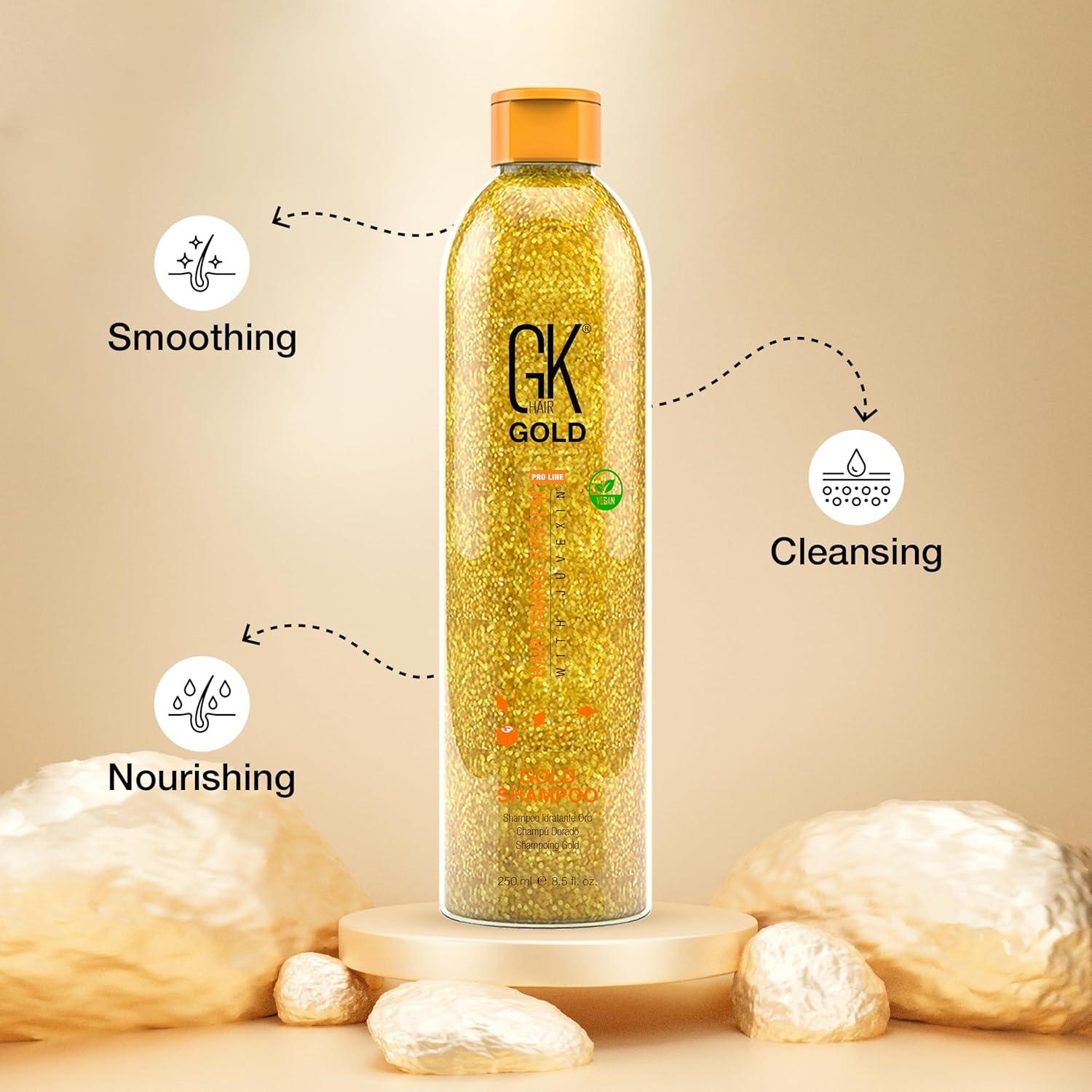 image:imageGK HAIR Balancing Shampoo Repairs Dry Damage For Oily Flaky Itchy Scalp Thinning Removes Impurities Deep Cleansing Natural Moisture Keratin Treatment Sulfate Parabem Free All Hair Types 338 OunceGold Shampoo 85 OZ
