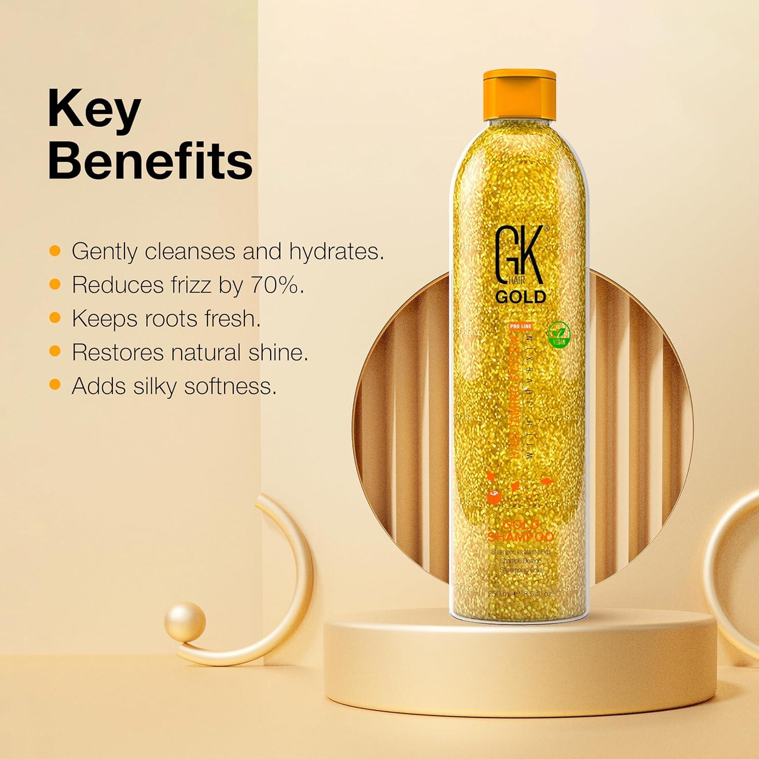 image:imageGK HAIR Balancing Shampoo Repairs Dry Damage For Oily Flaky Itchy Scalp Thinning Removes Impurities Deep Cleansing Natural Moisture Keratin Treatment Sulfate Parabem Free All Hair Types 338 OunceGold Shampoo 85 OZ