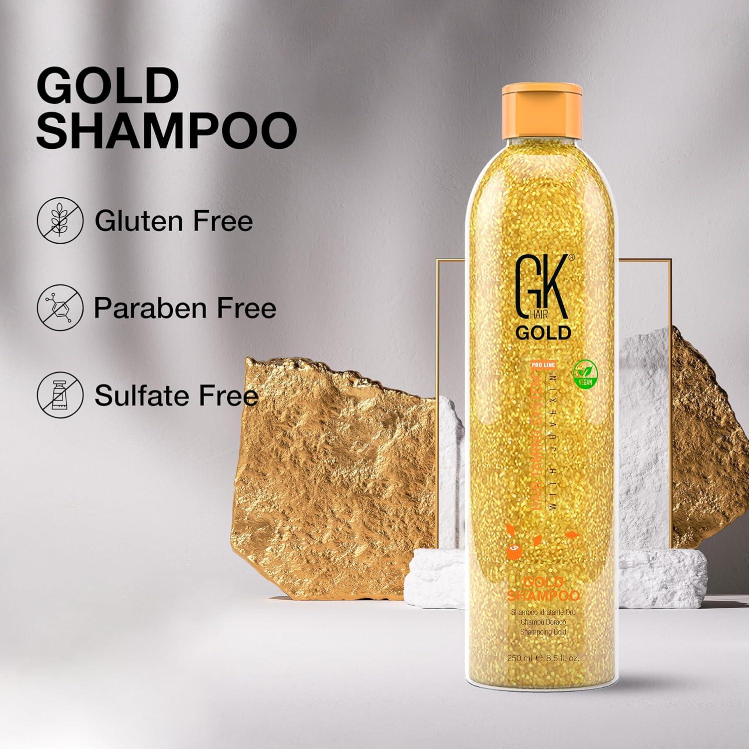 image:imageGK HAIR Balancing Shampoo Repairs Dry Damage For Oily Flaky Itchy Scalp Thinning Removes Impurities Deep Cleansing Natural Moisture Keratin Treatment Sulfate Parabem Free All Hair Types 338 OunceGold Shampoo 85 OZ