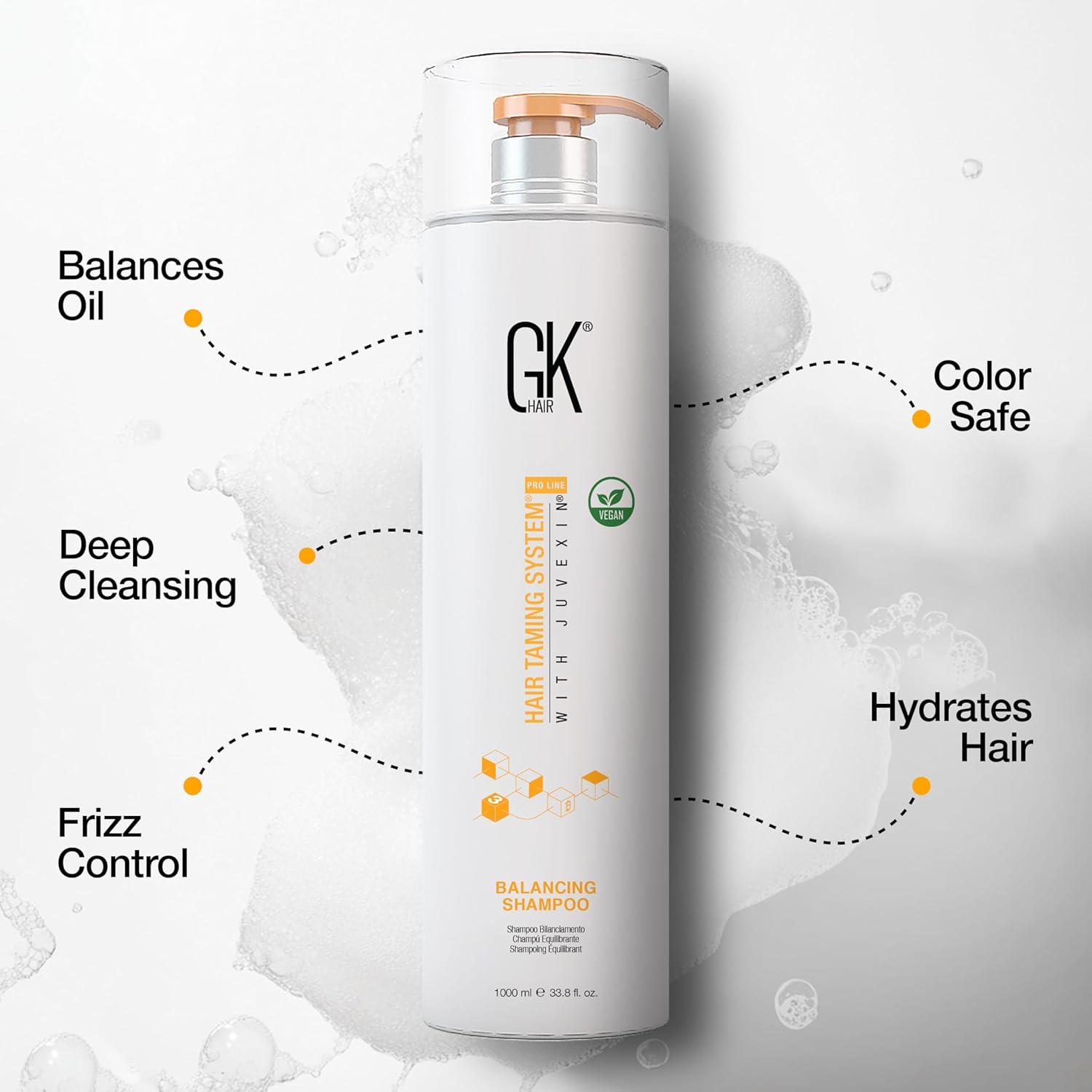image:imageGK HAIR Balancing Shampoo Repairs Dry Damage For Oily Flaky Itchy Scalp Thinning Removes Impurities Deep Cleansing Natural Moisture Keratin Treatment Sulfate Parabem Free All Hair Types 338 OunceBalancing Shampoo 338 Fl Oz