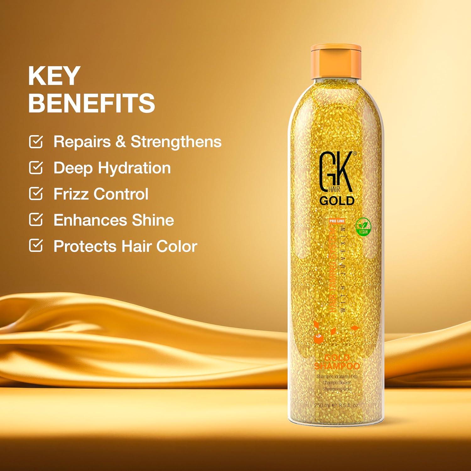 image:imageGK HAIR Balancing Shampoo Repairs Dry Damage For Oily Flaky Itchy Scalp Thinning Removes Impurities Deep Cleansing Natural Moisture Keratin Treatment Sulfate Parabem Free All Hair Types 338 OunceGold Shampoo 85 OZ