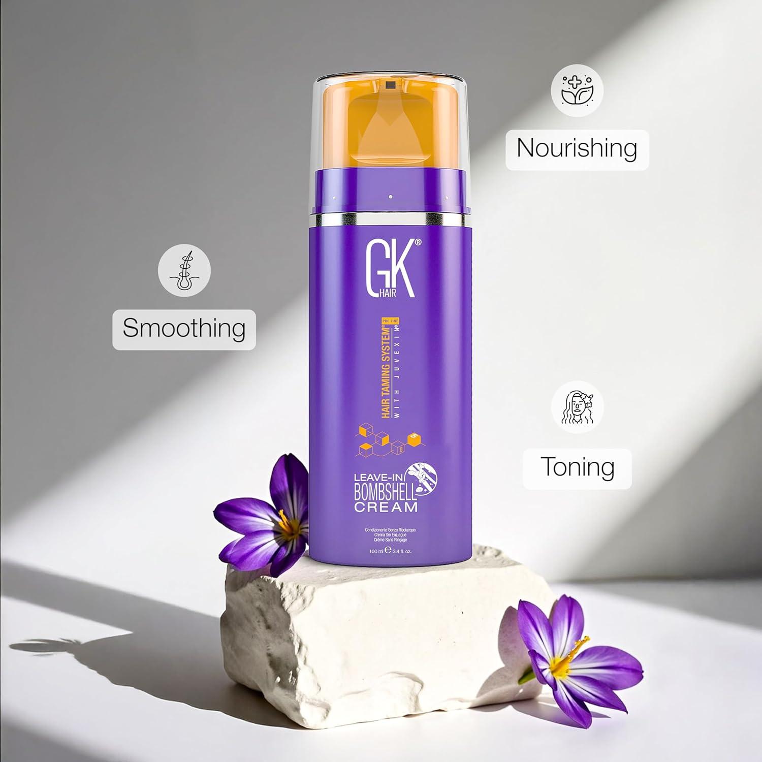 image:imageGK HAIR Bombshell Cream purple leave in conditioner 34 Fl Oz100ml Hair Toner for Brassy Hair Smoothing Moisturizing Hydrating Frizz Control for Blonde Damaged Hair Removes Yellow Tones Flyaways34 Fl Oz