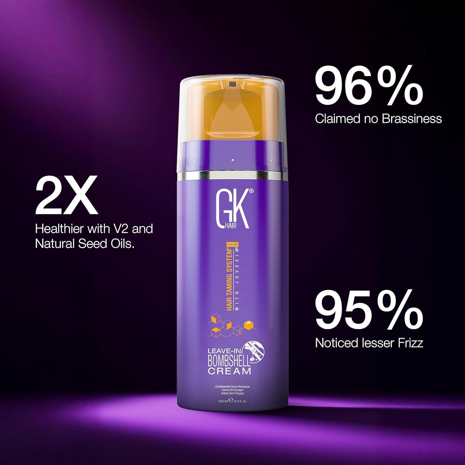image:imageGK HAIR Bombshell Cream purple leave in conditioner 34 Fl Oz100ml Hair Toner for Brassy Hair Smoothing Moisturizing Hydrating Frizz Control for Blonde Damaged Hair Removes Yellow Tones Flyaways34 Fl Oz