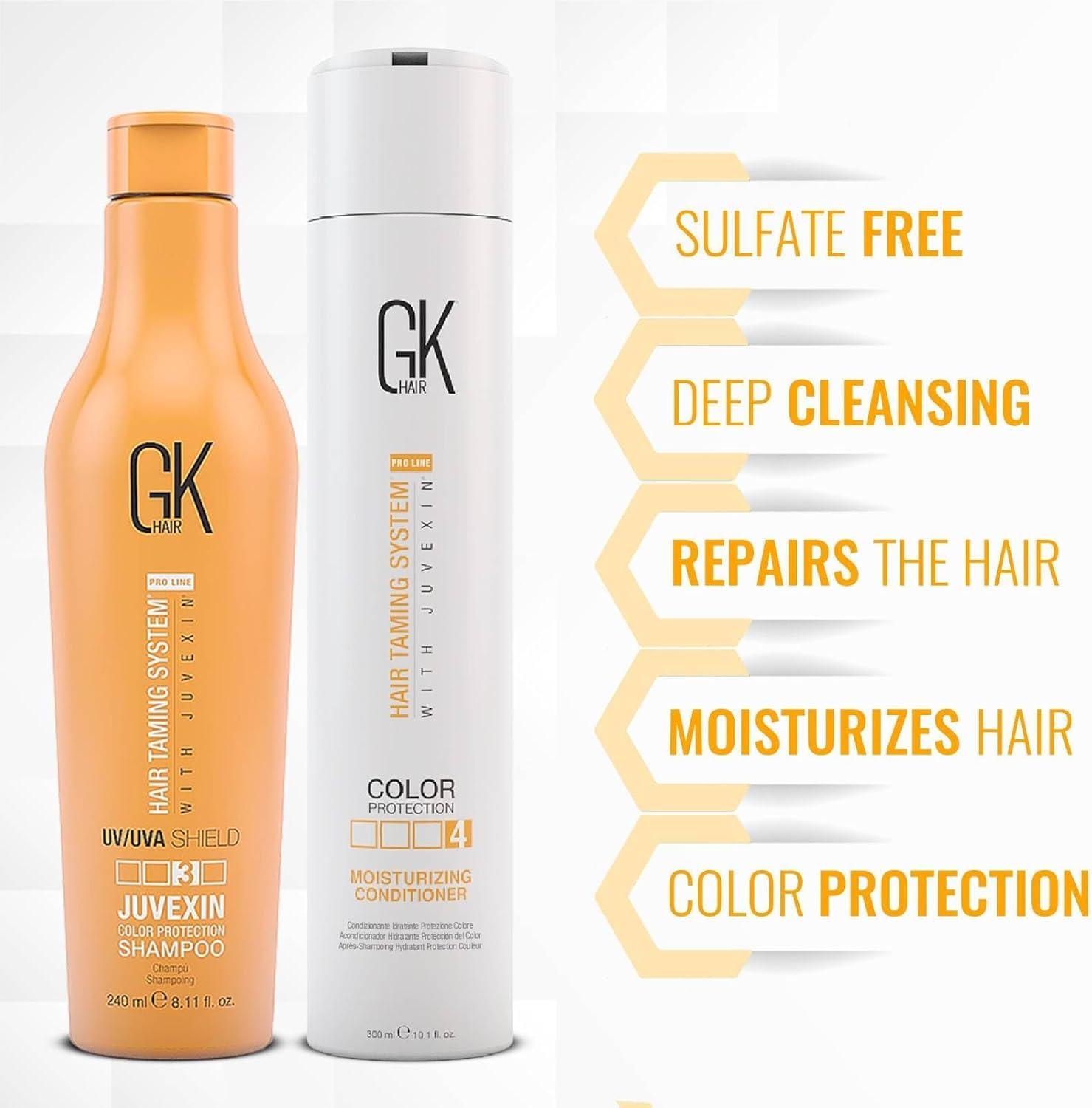 image:imageGK HAIR Color Shield Shampoo and Moisturizing Conditioner Kit with no Paraben and Sulfate for Environmentally Stressed Heat Damaged and Color Treated Hairs