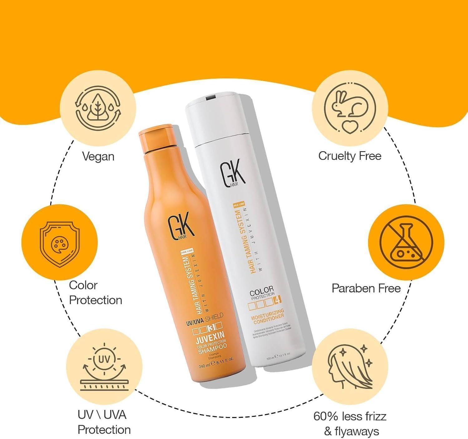 image:imageGK HAIR Color Shield Shampoo and Moisturizing Conditioner Kit with no Paraben and Sulfate for Environmentally Stressed Heat Damaged and Color Treated Hairs