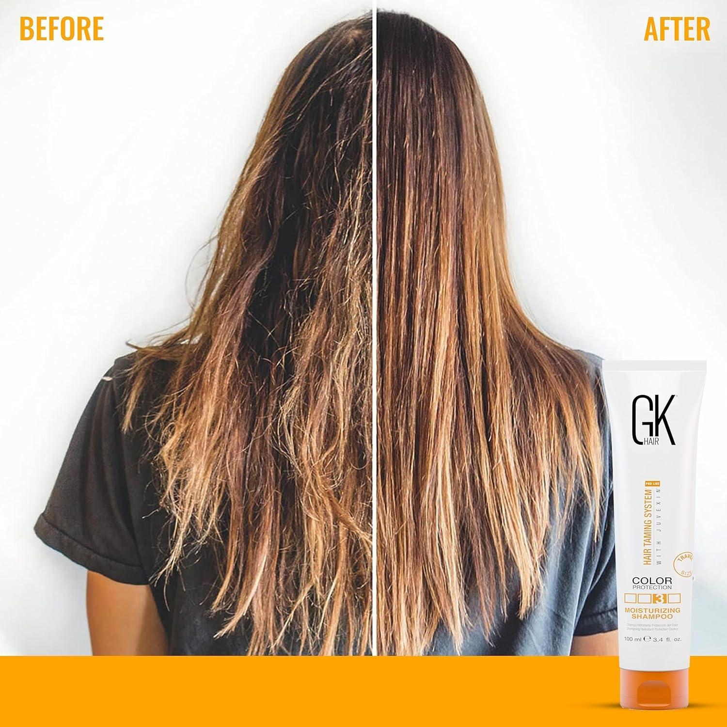 image:imageGK HAIR Essential Hydration and Smoothness Kit Moisturizing Shampoo Conditioner Organic Argan Oil Serum and Keratin Treatment for All Hair Types