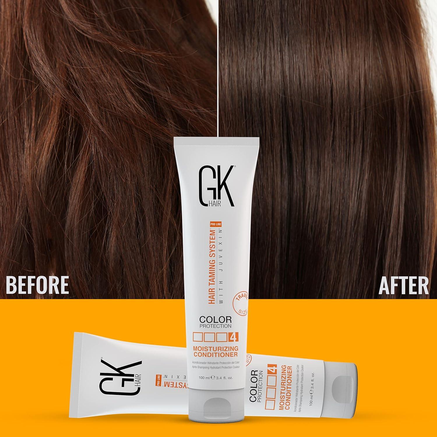 image:imageGK HAIR Essential Hydration and Smoothness Kit Moisturizing Shampoo Conditioner Organic Argan Oil Serum and Keratin Treatment for All Hair Types