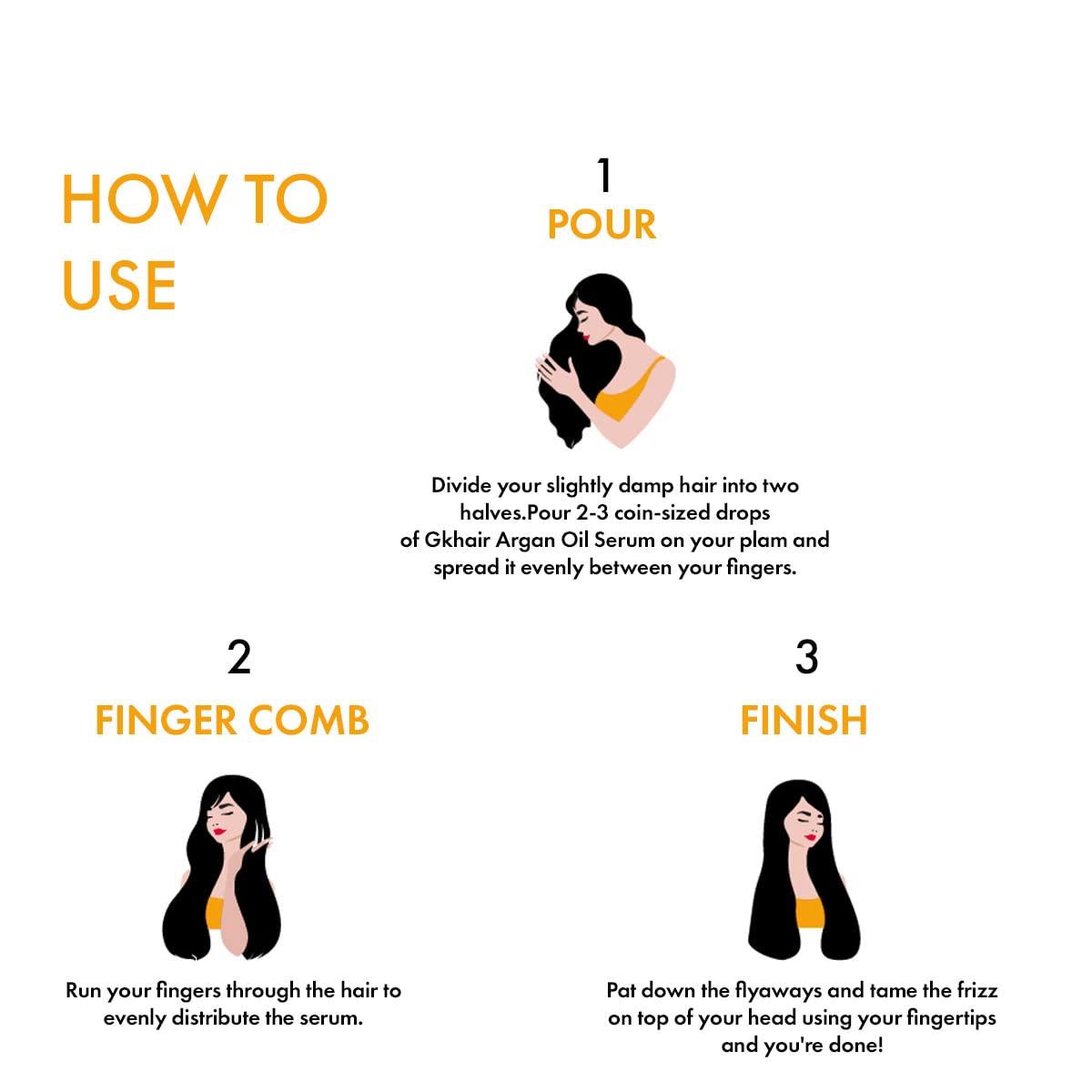 image:imageGK HAIR Global Keratin Argan Oil Serum 50ml For Women Hair Straightening And Smoothening Provides Instant Shine Softness Strength And Nourishment