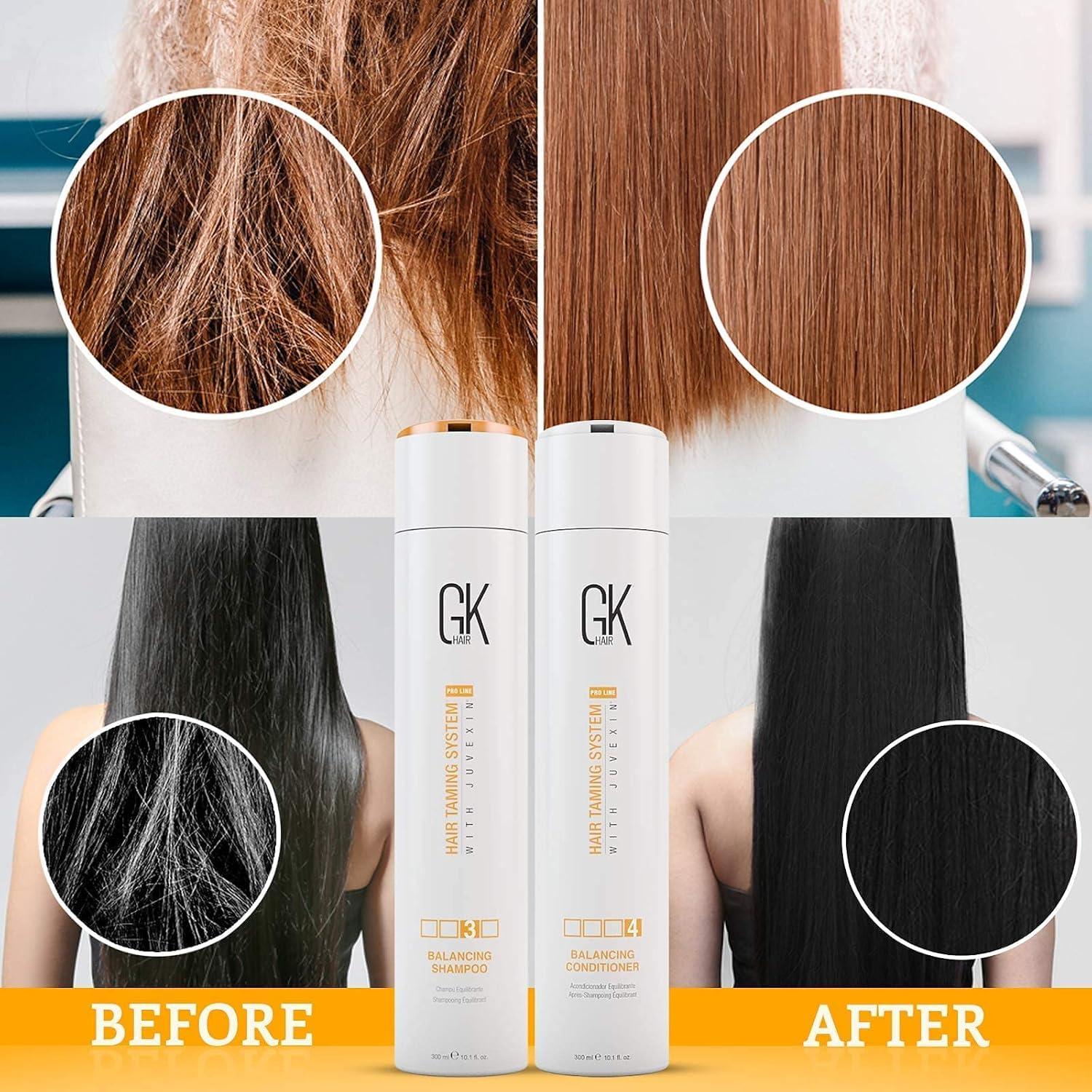 image:imageGK HAIR Global Keratin Balancing Shampoo amp Conditioner Set 300ml Lavender Bombshell Masque 200g Hydrating Hair Care Set for Smoother Healthier Hair