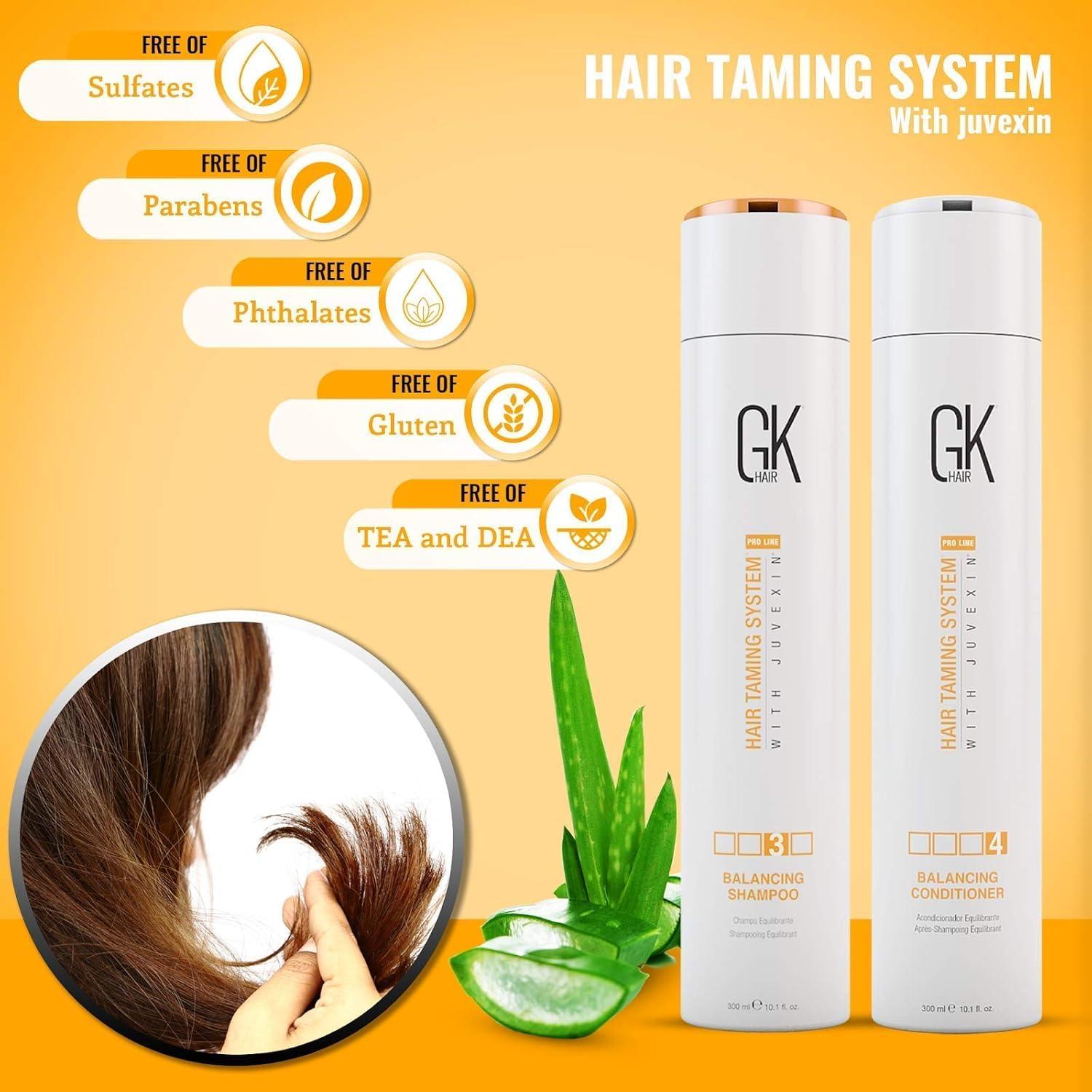 image:imageGK HAIR Global Keratin Balancing Shampoo amp Conditioner Set 300ml Lavender Bombshell Masque 200g Hydrating Hair Care Set for Smoother Healthier Hair