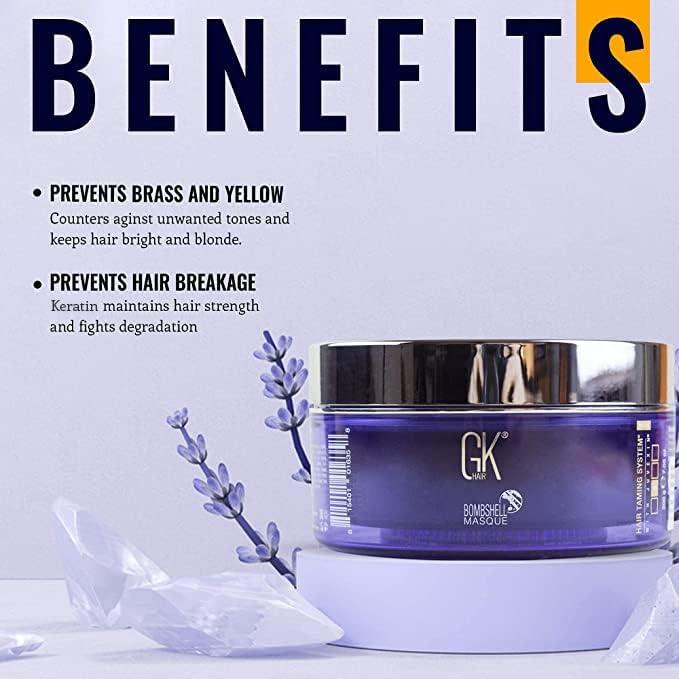 image:imageGK HAIR Global Keratin Balancing Shampoo amp Conditioner Set 300ml Lavender Bombshell Masque 200g Hydrating Hair Care Set for Smoother Healthier Hair