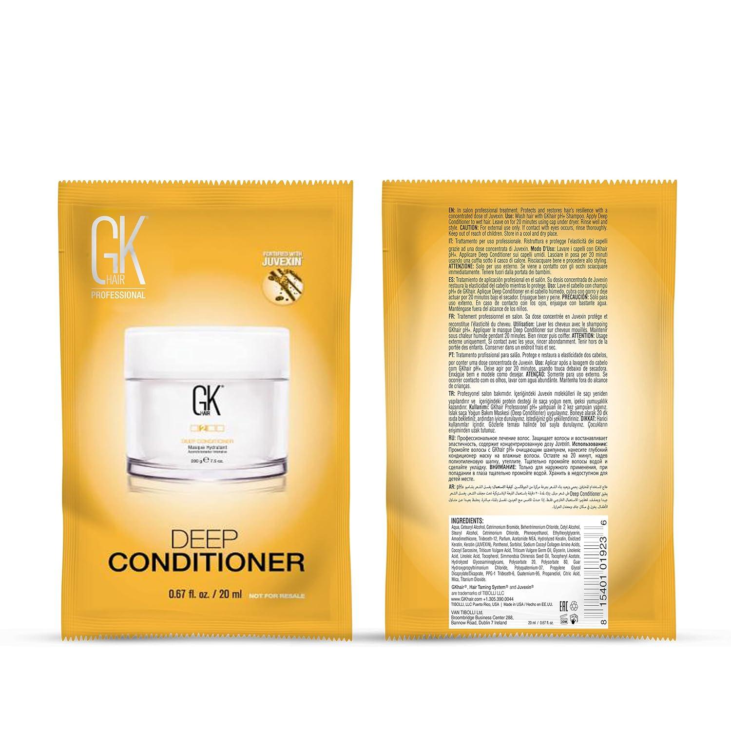 image:imageGK HAIR Global Keratin Deep Conditioner Masque Pack of 2 705 Fl Oz200 g Intense Hydrating Repair Treatment Mask for Dry Damaged Color Treated Frizzy Hair Restoration Formula with JOJOBA Seed Oils067 Fl Oz Pack of 1