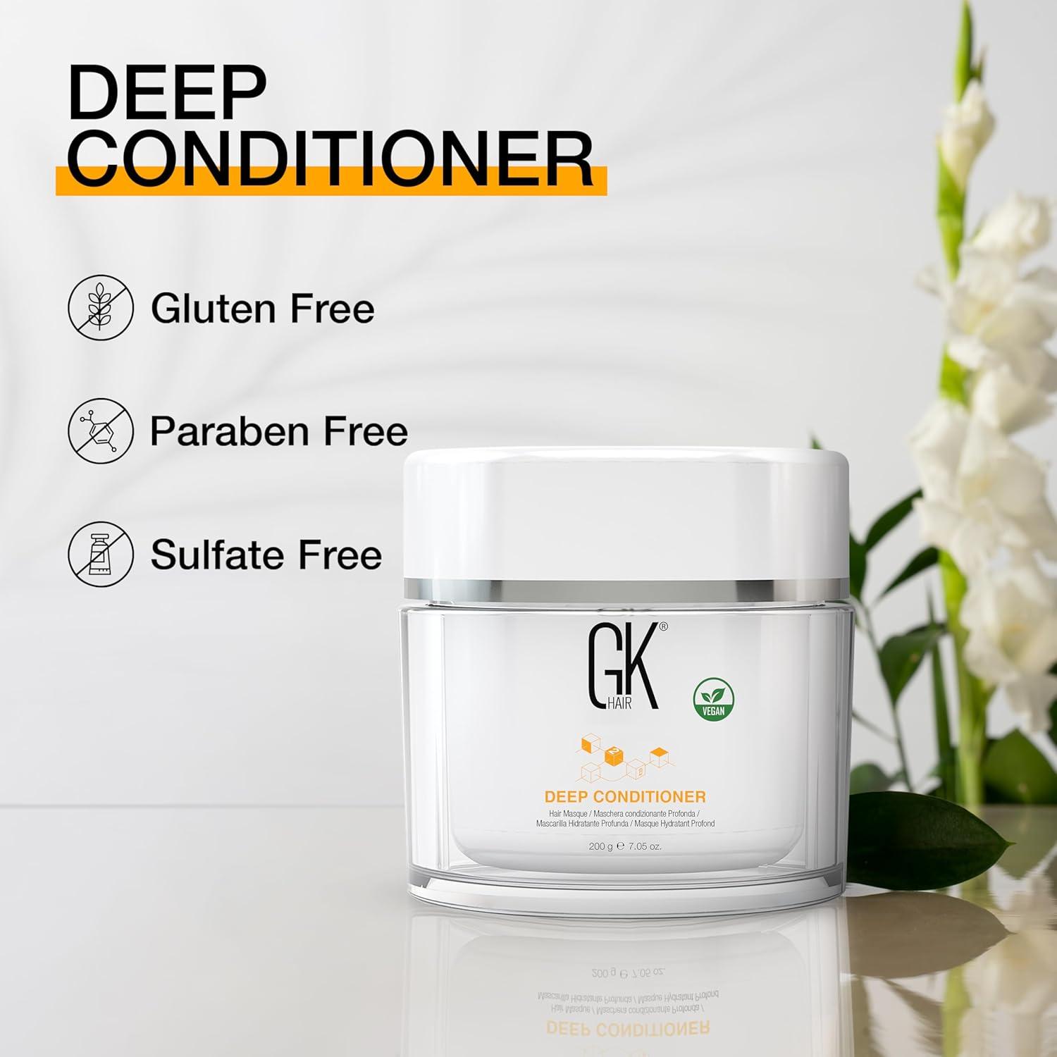 image:imageGK HAIR Global Keratin Deep Conditioner Masque Pack of 2 705 Fl Oz200 g Intense Hydrating Repair Treatment Mask for Dry Damaged Color Treated Frizzy Hair Restoration Formula with JOJOBA Seed Oils705 Fl Oz Pack of 1