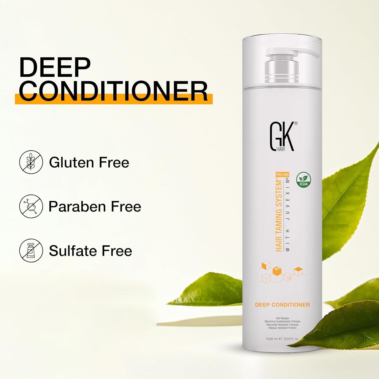 image:imageGK HAIR Global Keratin Deep Conditioner Masque Pack of 2 705 Fl Oz200 g Intense Hydrating Repair Treatment Mask for Dry Damaged Color Treated Frizzy Hair Restoration Formula with JOJOBA Seed Oils338 Fl Oz Pack of 1