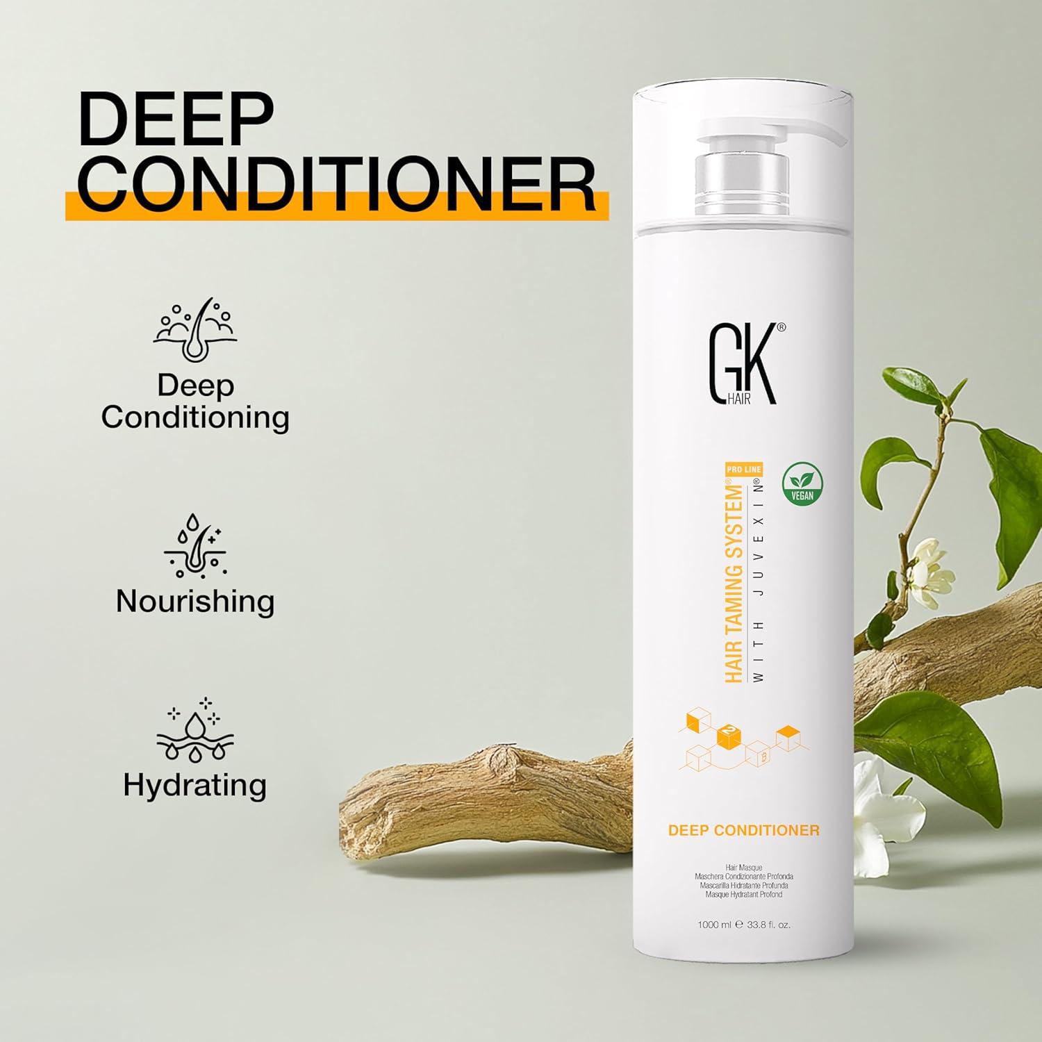 image:imageGK HAIR Global Keratin Deep Conditioner Masque Pack of 2 705 Fl Oz200 g Intense Hydrating Repair Treatment Mask for Dry Damaged Color Treated Frizzy Hair Restoration Formula with JOJOBA Seed Oils338 Fl Oz Pack of 1