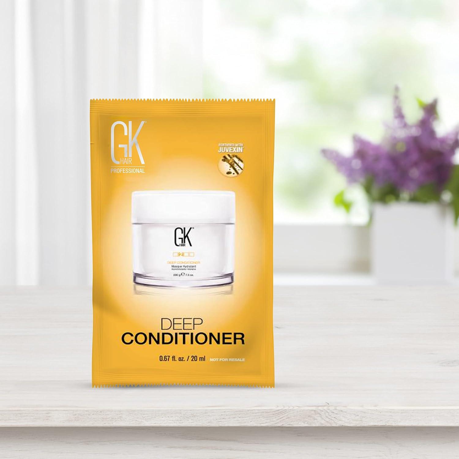 image:imageGK HAIR Global Keratin Deep Conditioner Masque Pack of 2 705 Fl Oz200 g Intense Hydrating Repair Treatment Mask for Dry Damaged Color Treated Frizzy Hair Restoration Formula with JOJOBA Seed Oils067 Fl Oz Pack of 1