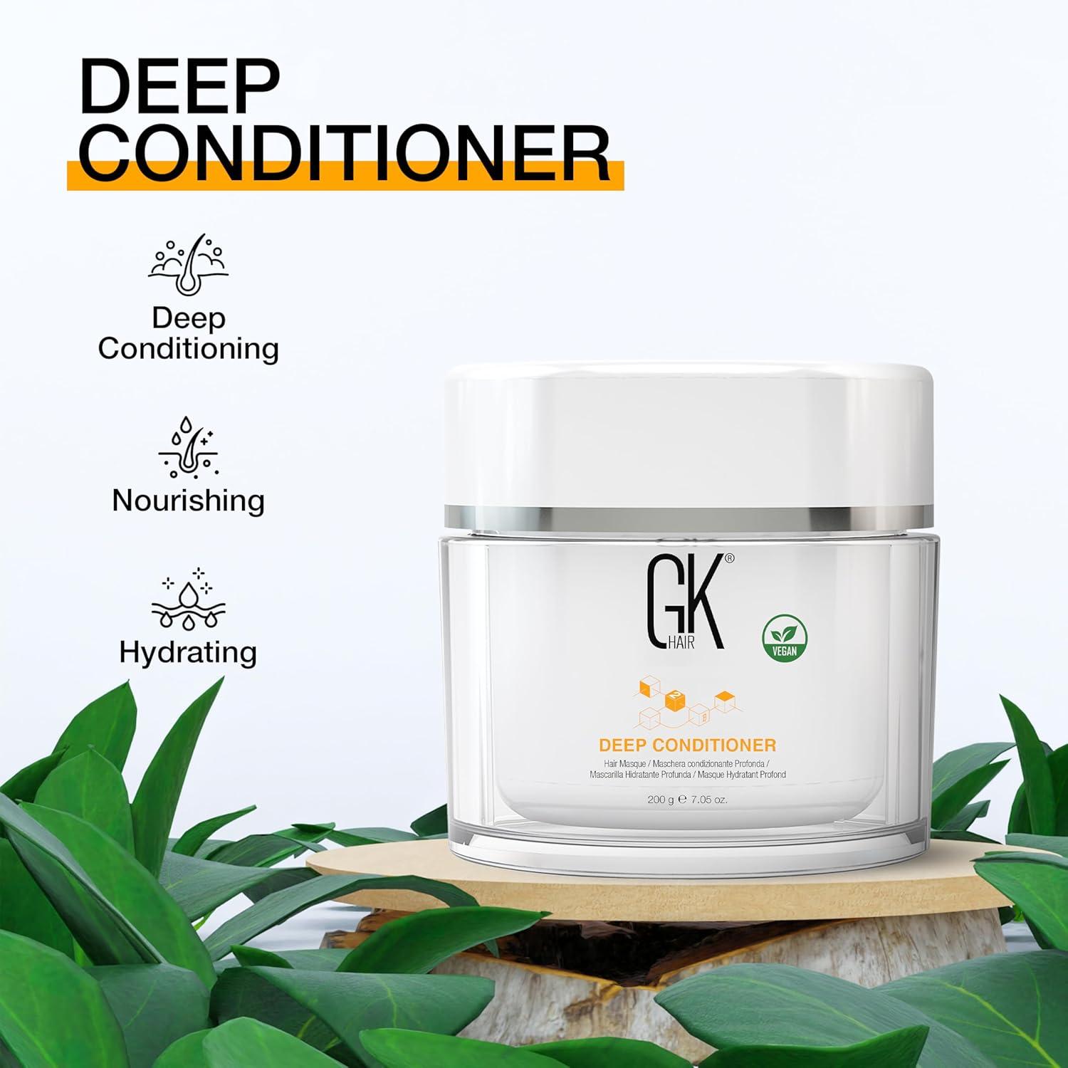 image:imageGK HAIR Global Keratin Deep Conditioner Masque Pack of 2 705 Fl Oz200 g Intense Hydrating Repair Treatment Mask for Dry Damaged Color Treated Frizzy Hair Restoration Formula with JOJOBA Seed Oils705 Fl Oz Pack of 1