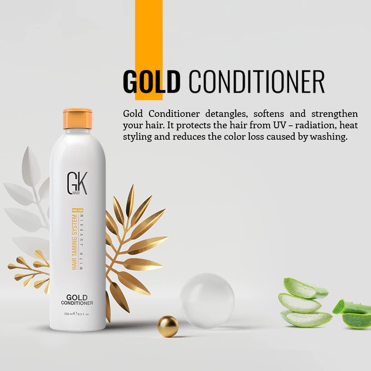 image:imageGK HAIR Global Keratin Gold Conditioner 85 Fl Oz250ml Hair Moisturizing Shine and Protection With Argan Oil Shea Butter Natural Oils All Hair Types