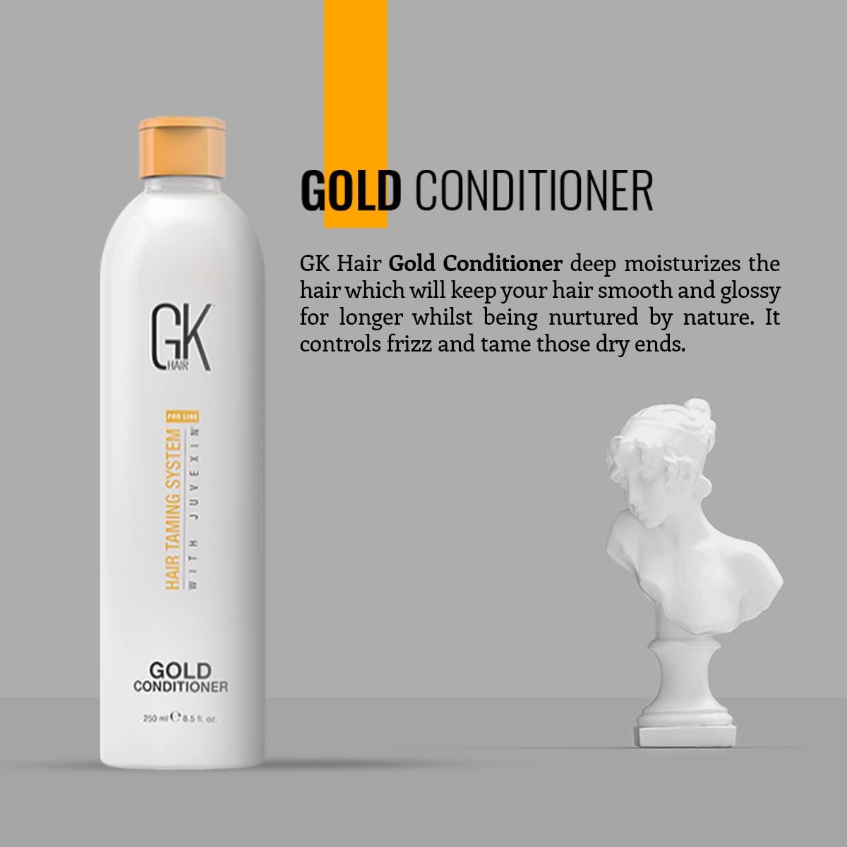 image:imageGK HAIR Global Keratin Gold Conditioner 85 Fl Oz250ml Hair Moisturizing Shine and Protection With Argan Oil Shea Butter Natural Oils All Hair Types