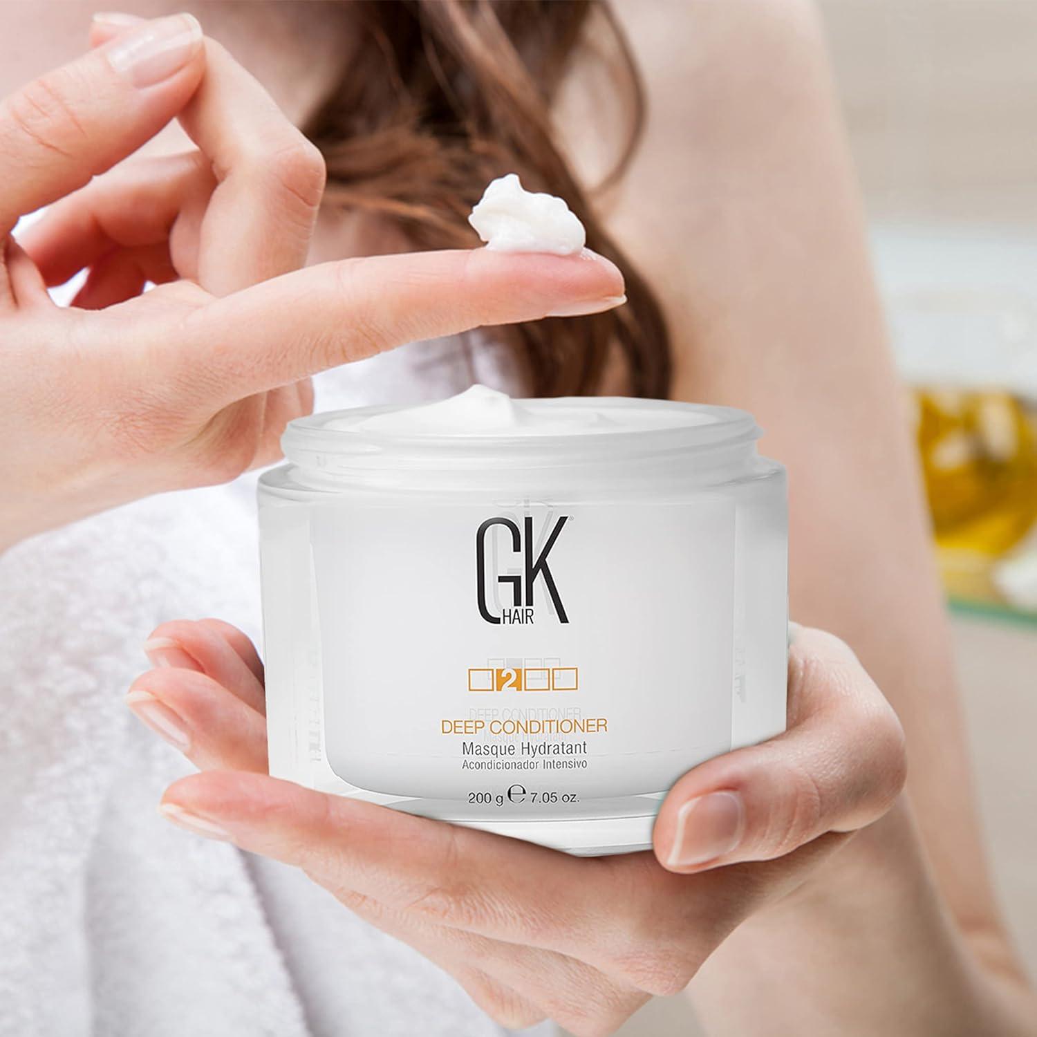 image:imageGK HAIR Global Keratin Leave in Conditioner Cream For Detangling Smoothing Strengthening 130ml Deep Conditioner Masque 200g75oz Dry Damage Hair Conditioning
