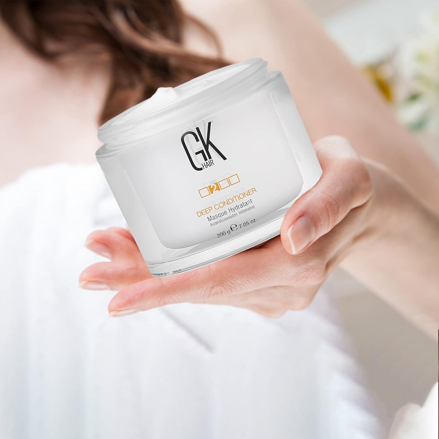 image:imageGK HAIR Global Keratin Leave in Conditioner Cream For Detangling Smoothing Strengthening 130ml Deep Conditioner Masque 200g75oz Dry Damage Hair Conditioning