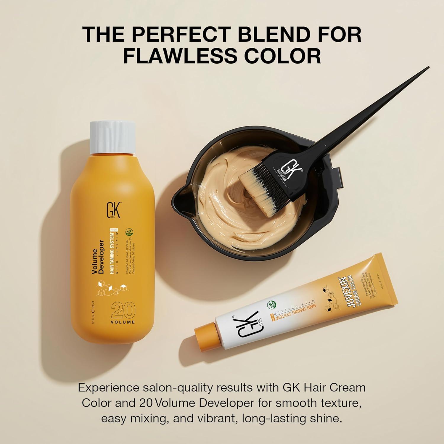 image:imageGK HAIR Global Keratin Mahogany 45 Brown Hair Color Cream Tube 34 Fl Oz100ml 20 Volume Developer 5 Fl Oz150ml Professional Permanent Long Lasting Toner DyeMahogany 45 Brown