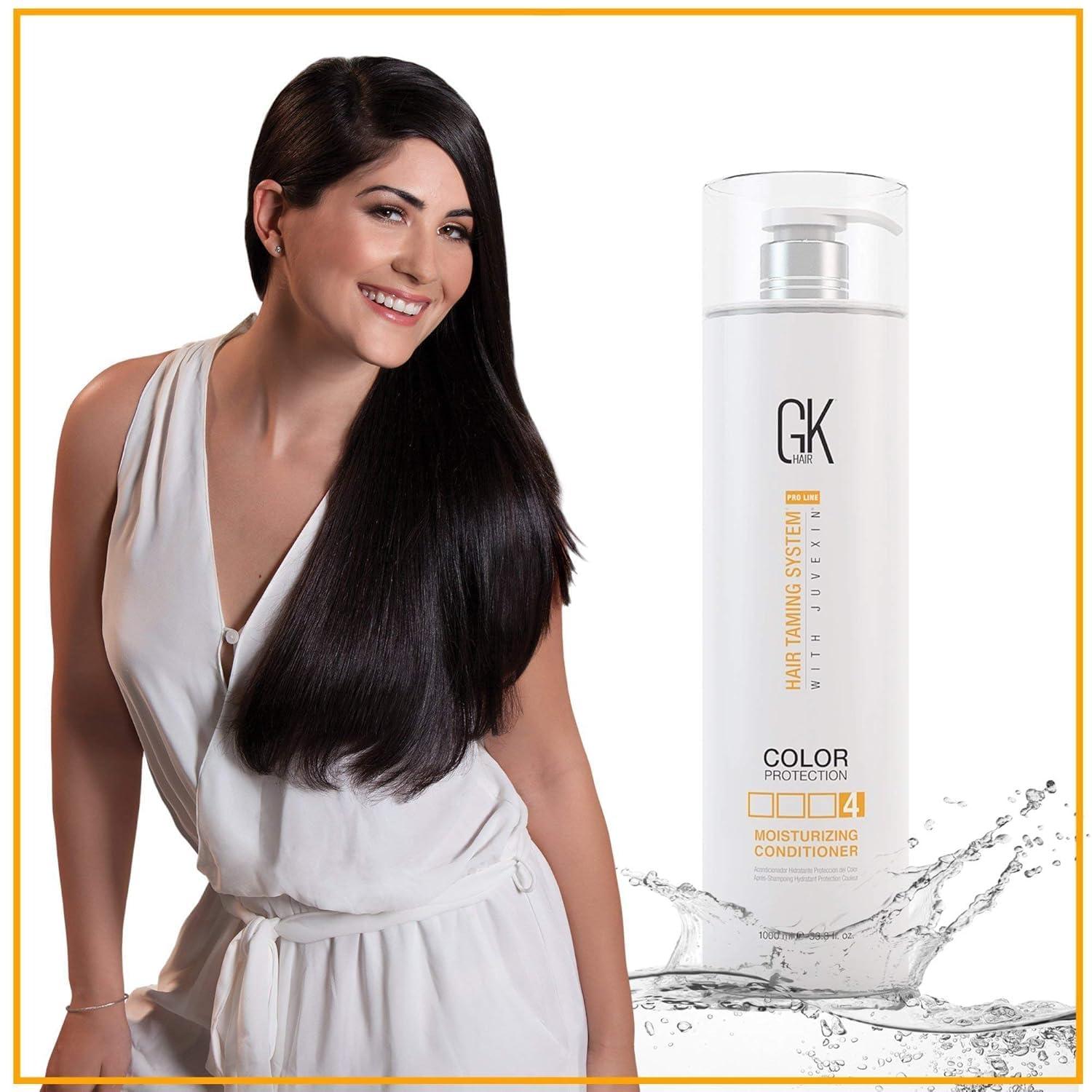 image:imageGK HAIR Global Keratin Moisturizing Conditioner 338 floz1000ml Hair Smoothing Serum 100 Pure Organic Argan Oil 169 Fl Oz